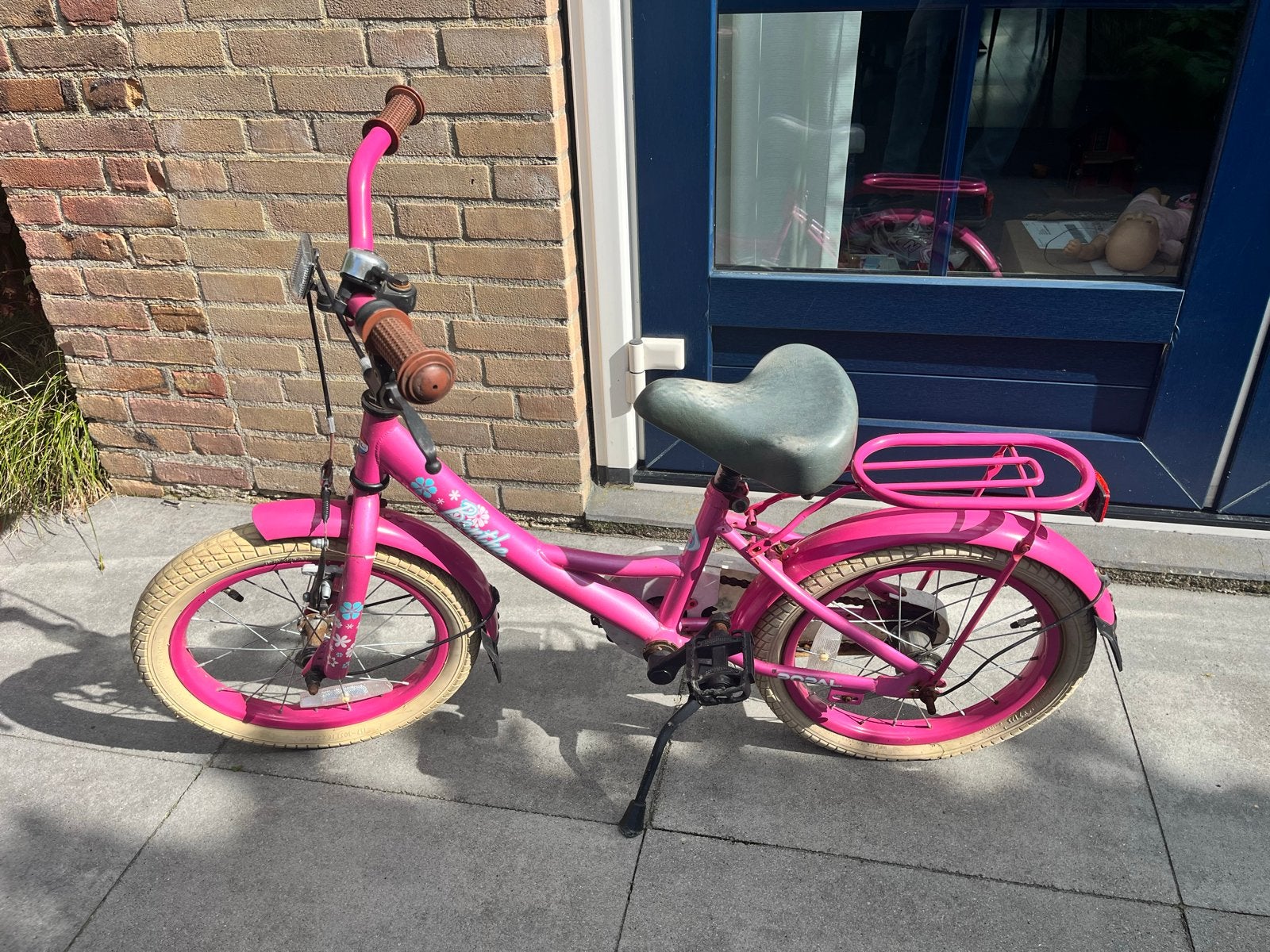 Roze kinderfiets 16 inch met terugtraprem, Fietsen en Brommers, Ophalen, Gebruikt, Terugtraprem, 16 tot 20 inch