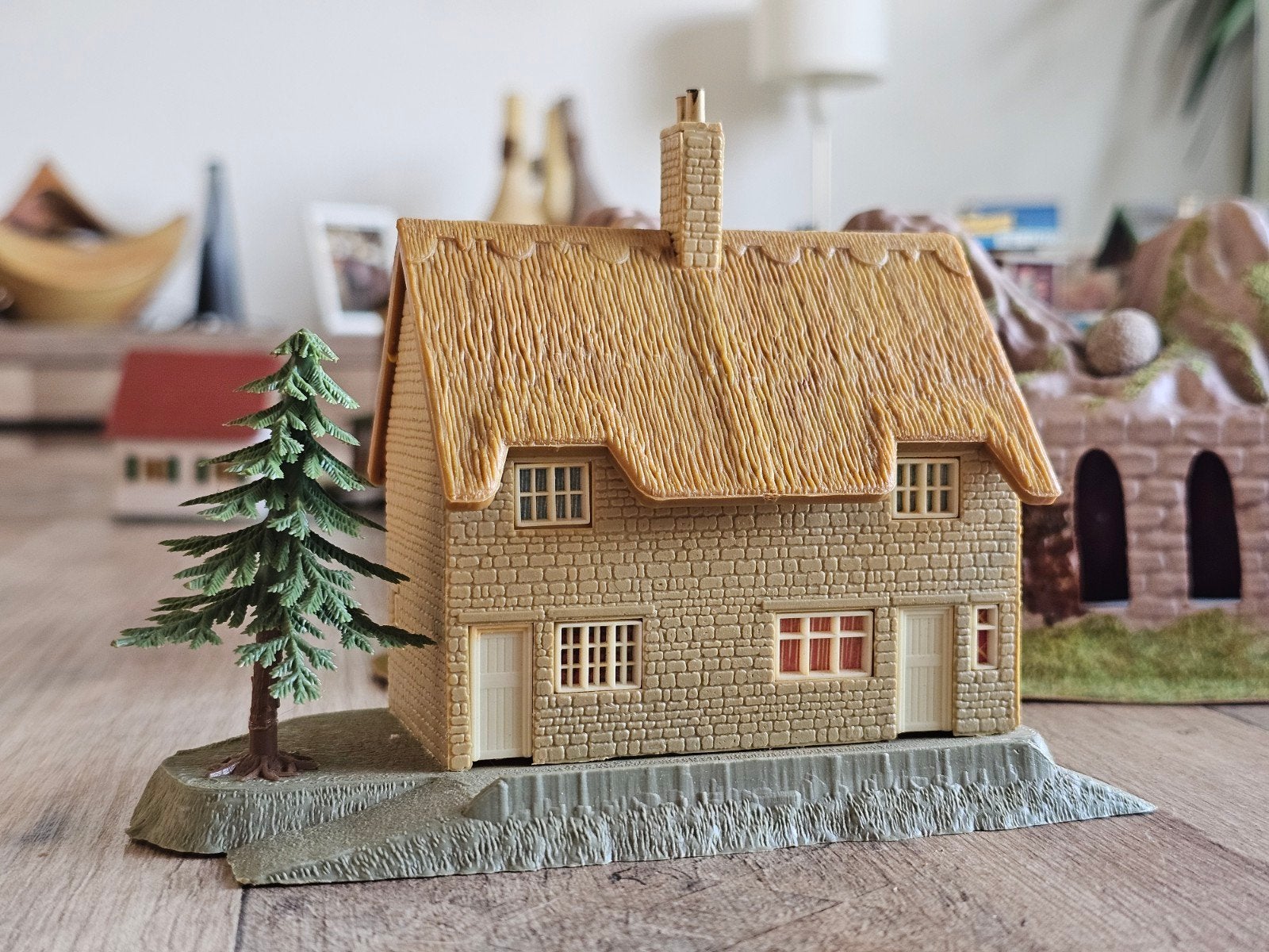 Modeltrein Landhuis met rieten dak, Ophalen of Verzenden, Zo goed als nieuw, Brug, Tunnel of Gebouw, Overige merken