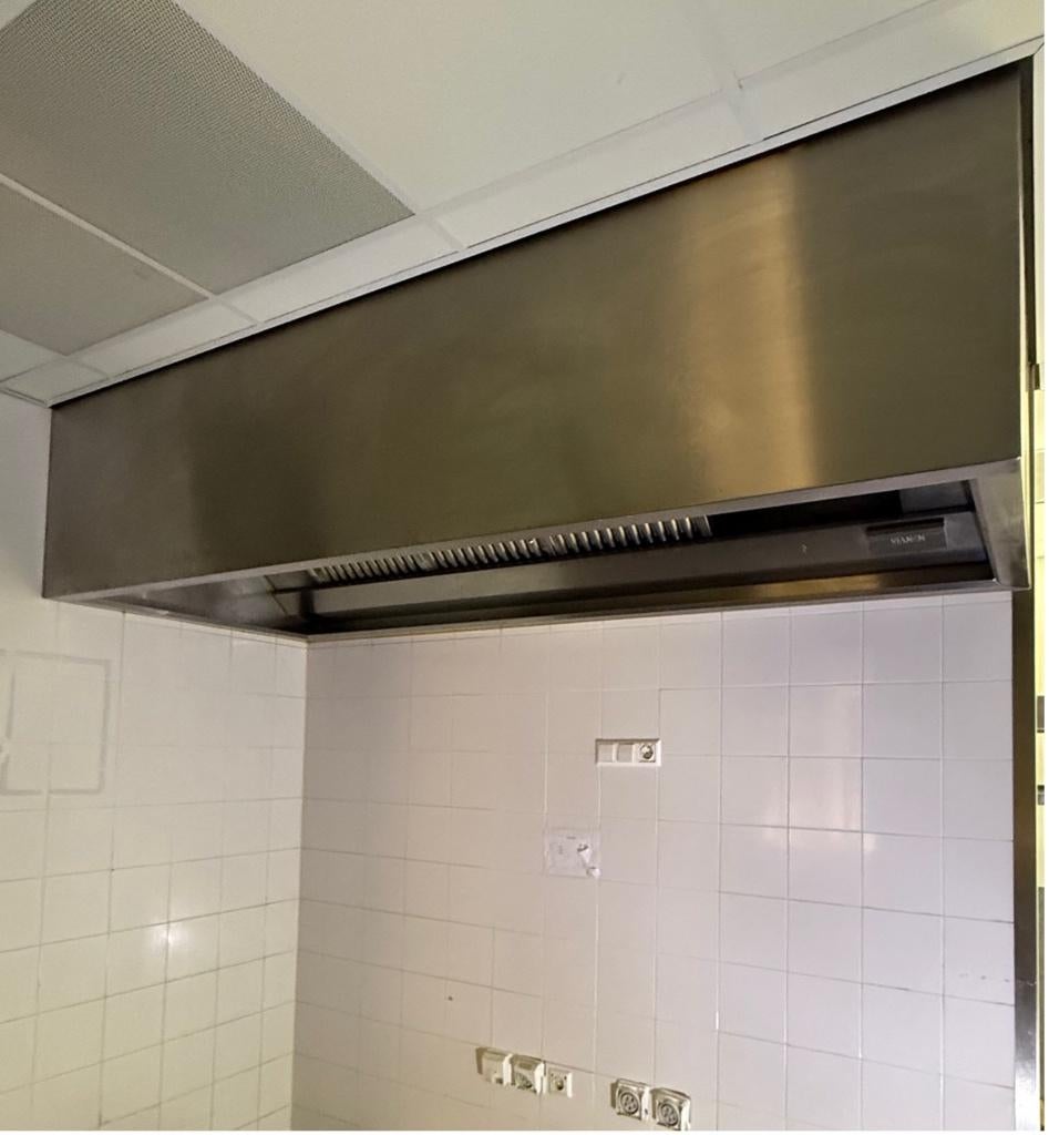 Afzuigkap RVS met UV Geurfilter | Vianen | 255x100x60 cm, Witgoed en Apparatuur, Ophalen, Gebruikt, Wandschouwkap, 800 m³ per uur of meer
