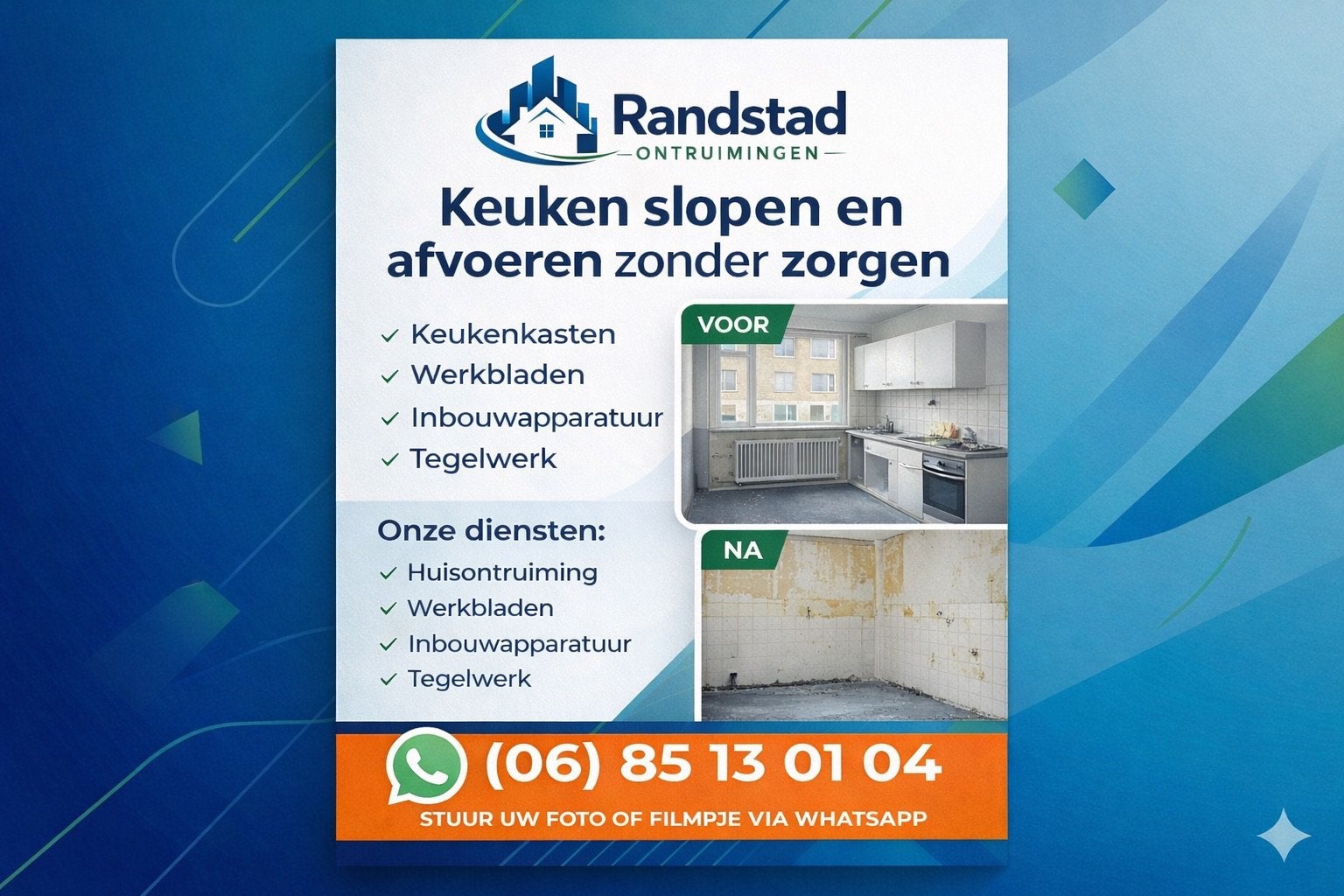 Keuken eruit slopen? Vloer ertuit slopen?, Ophalen of Verzenden, Zo goed als nieuw