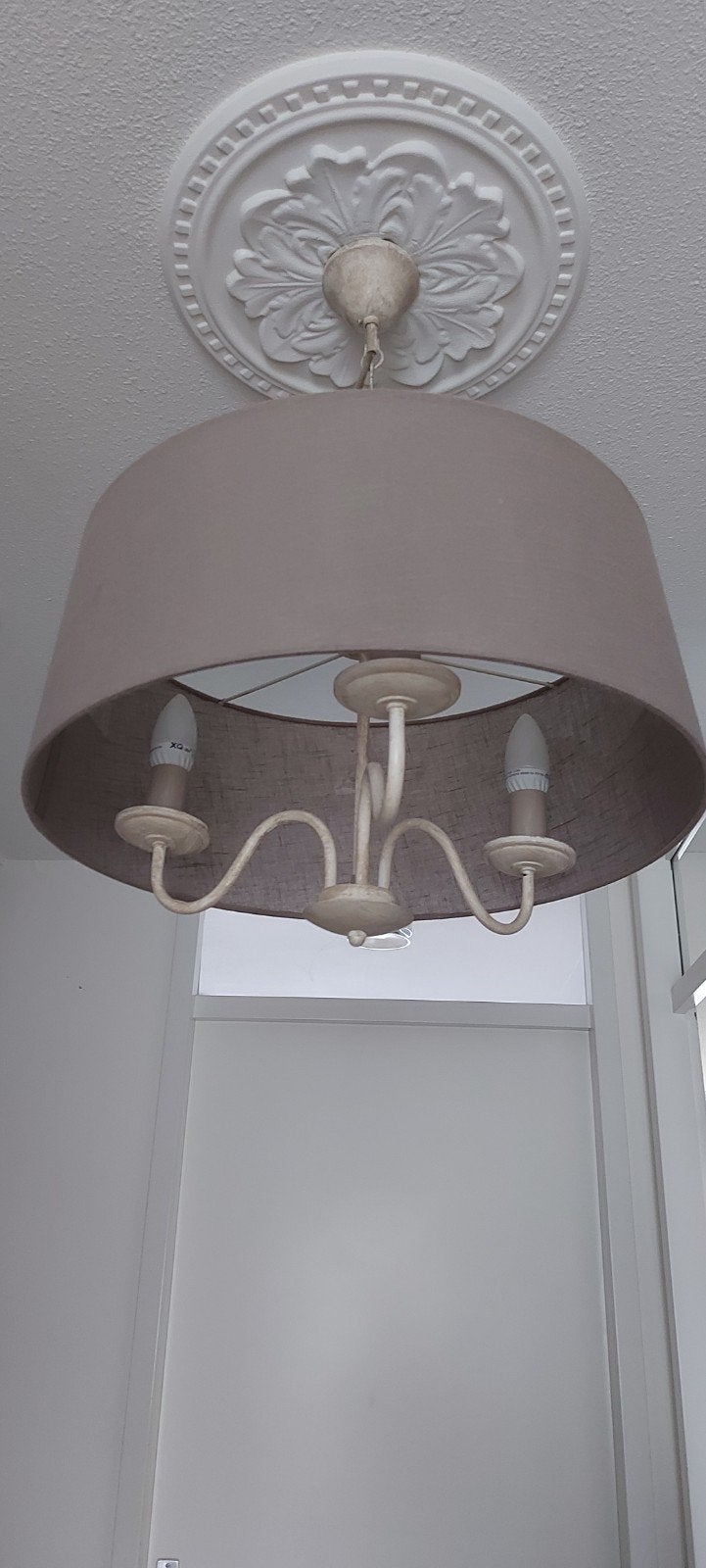 Hanglamp kleur taupe, Ophalen of Verzenden, Gebruikt, E14 (klein)