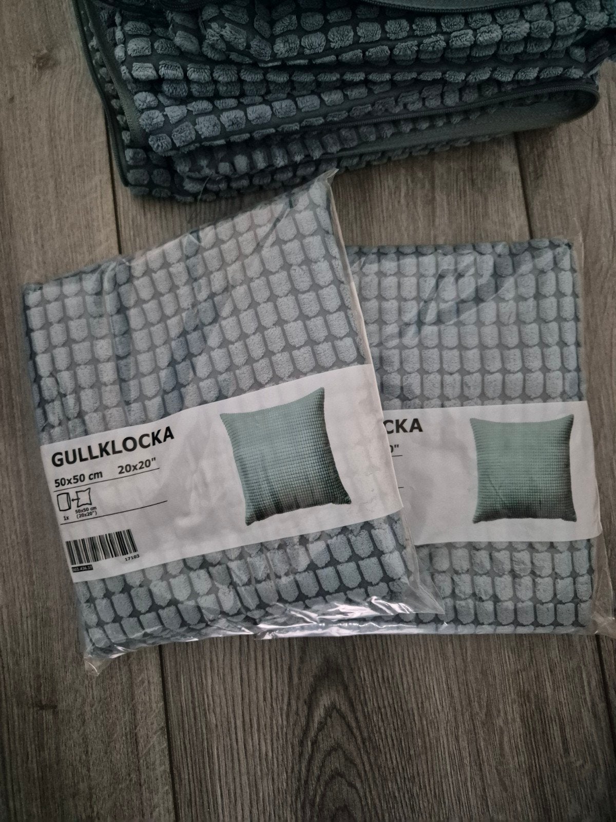 IKEA GULLKLOCKA Kussenhoezen 50x50 cm - Grijs en Blauw, Meerkleurig, IKEA, Nieuw, Ophalen of Verzenden
