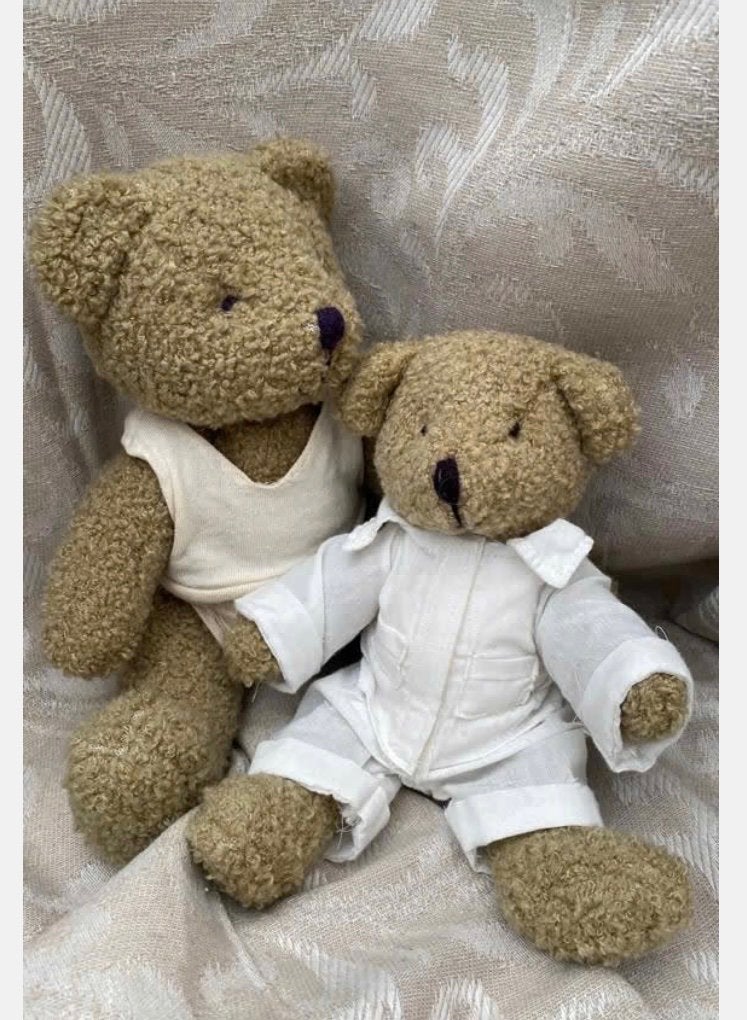 2 x vintage beren 30-23 cm, prijs voor samen, Verzamelen, Beren en Cherished Teddies, Overige merken, Stoffen beer, Ophalen of Verzenden
