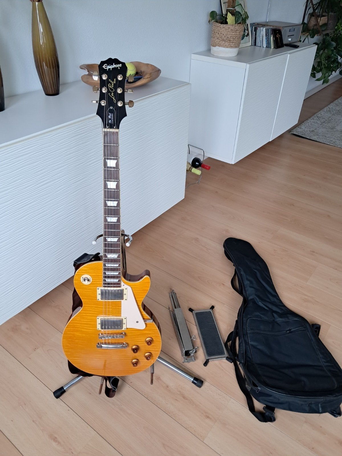 Epiphone Les Paul Standard Plus Top (met toebehoren), Muziek en Instrumenten, Ophalen, Zo goed als nieuw, Solid body, Epiphone