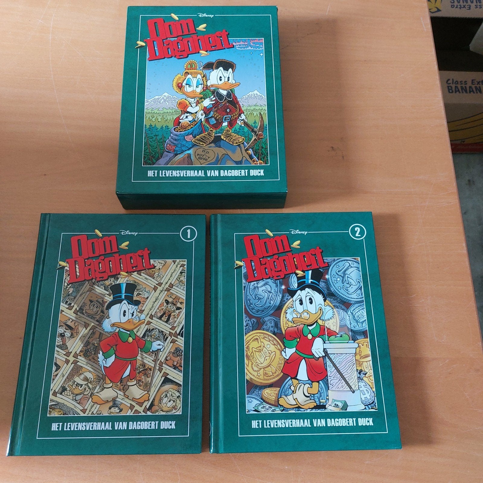 Groene  Oom Dagobert Duck box Levensverhaal, Boeken, Complete serie of reeks, Ophalen of Verzenden, Zo goed als nieuw
