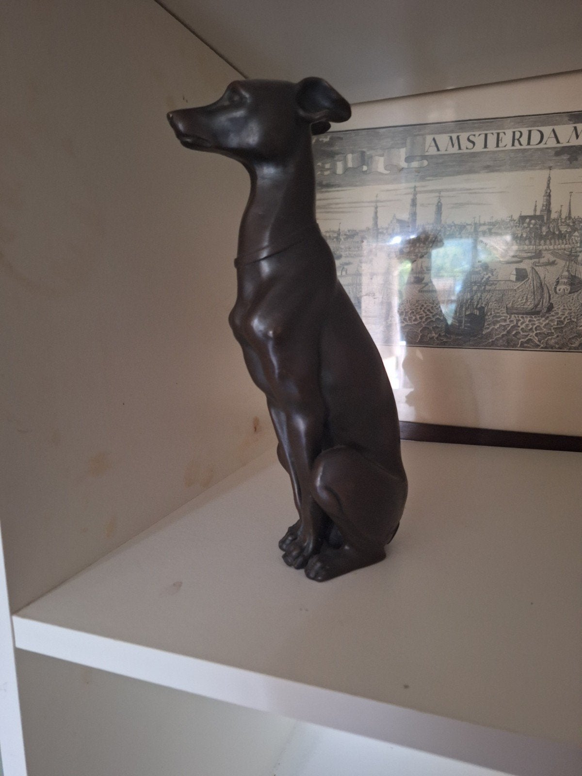 Vintage bronzen windhond beeldje - elegant en gedetailleerd, Ophalen of Verzenden