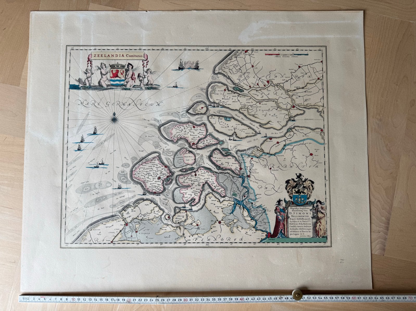 Kaart Zeelandia Comitatus naar origineel van Willem Blaeu, Landkaart, 1800 tot 2000, Nederland, Ophalen