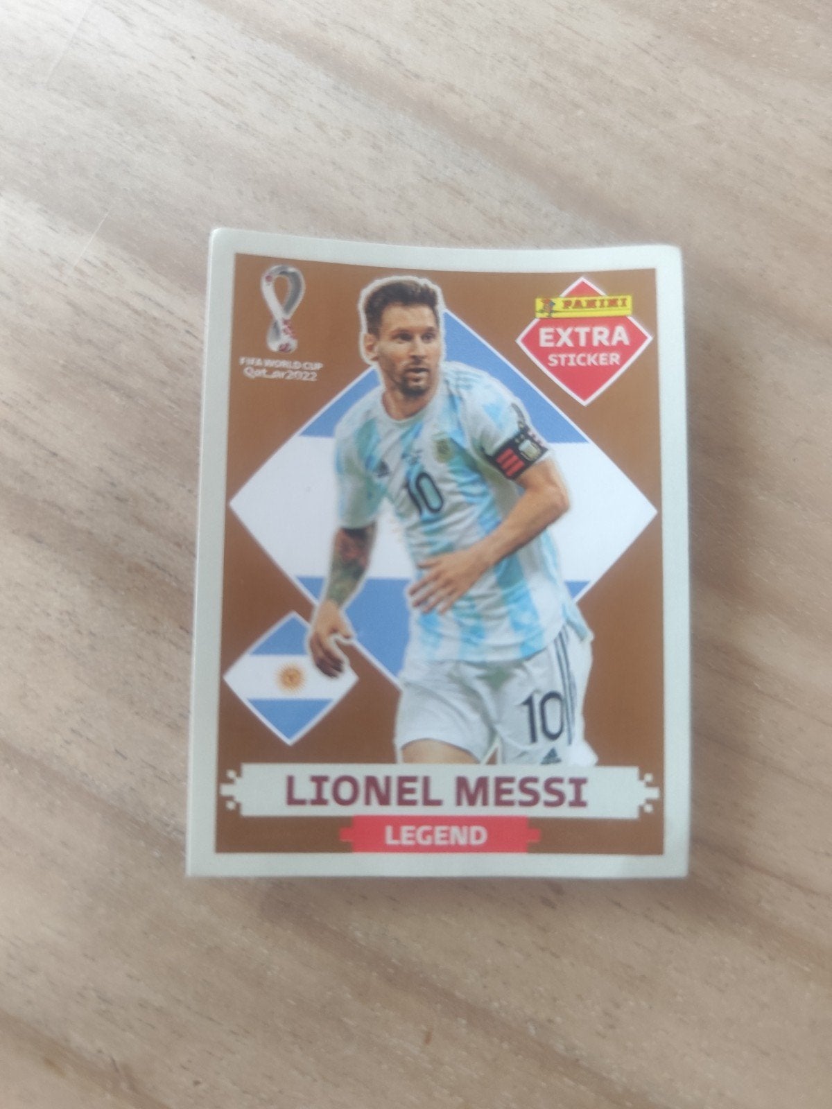 Panini FIFA World Cup Qatar 2022 Lionel Messi Extra Sticker, Ophalen of Verzenden, Zo goed als nieuw, Sport