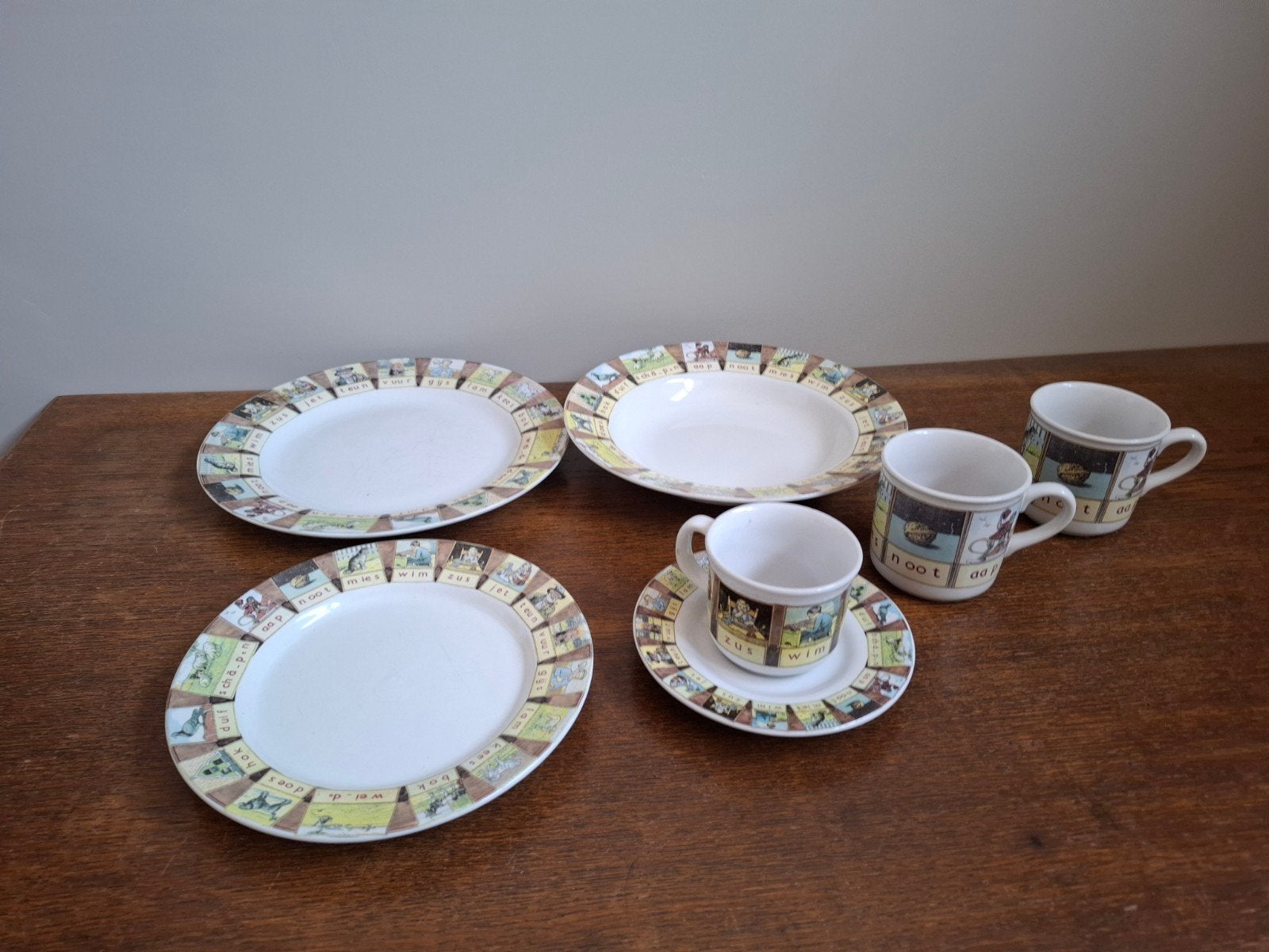 Servies Aap Noot Mies, Ophalen of Verzenden