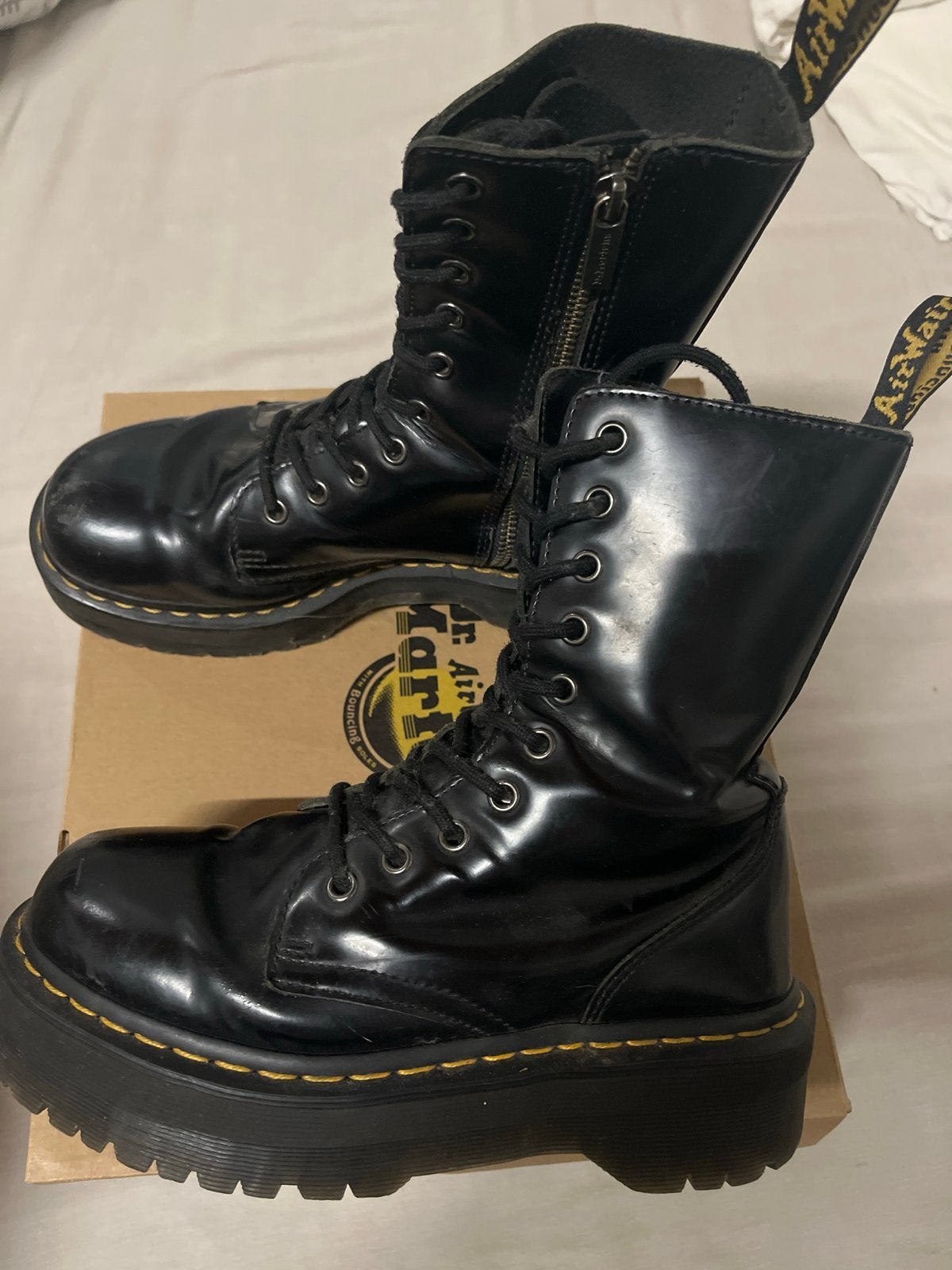Dr. Martens Jadon Hi Platform Laarzen Maat 38 Zwart, Ophalen of Verzenden, Gedragen, Zwart, Lage of Enkellaarzen