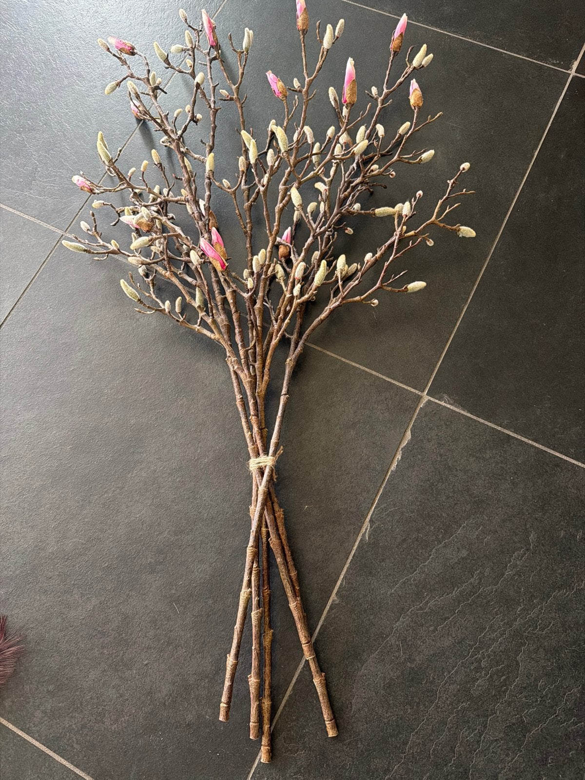 Set van 5 kunst magnolia takken - roze/wit, Binnen, Roze, Nieuw, Ophalen of Verzenden