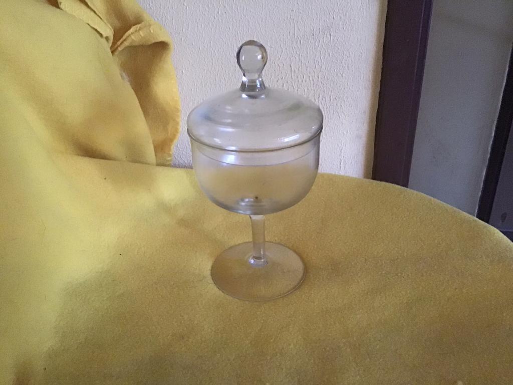 Glas met deksel voor bv bonbons, Huis en Inrichting, Woonaccessoires | Stolpen, Ophalen of Verzenden, Gebruikt