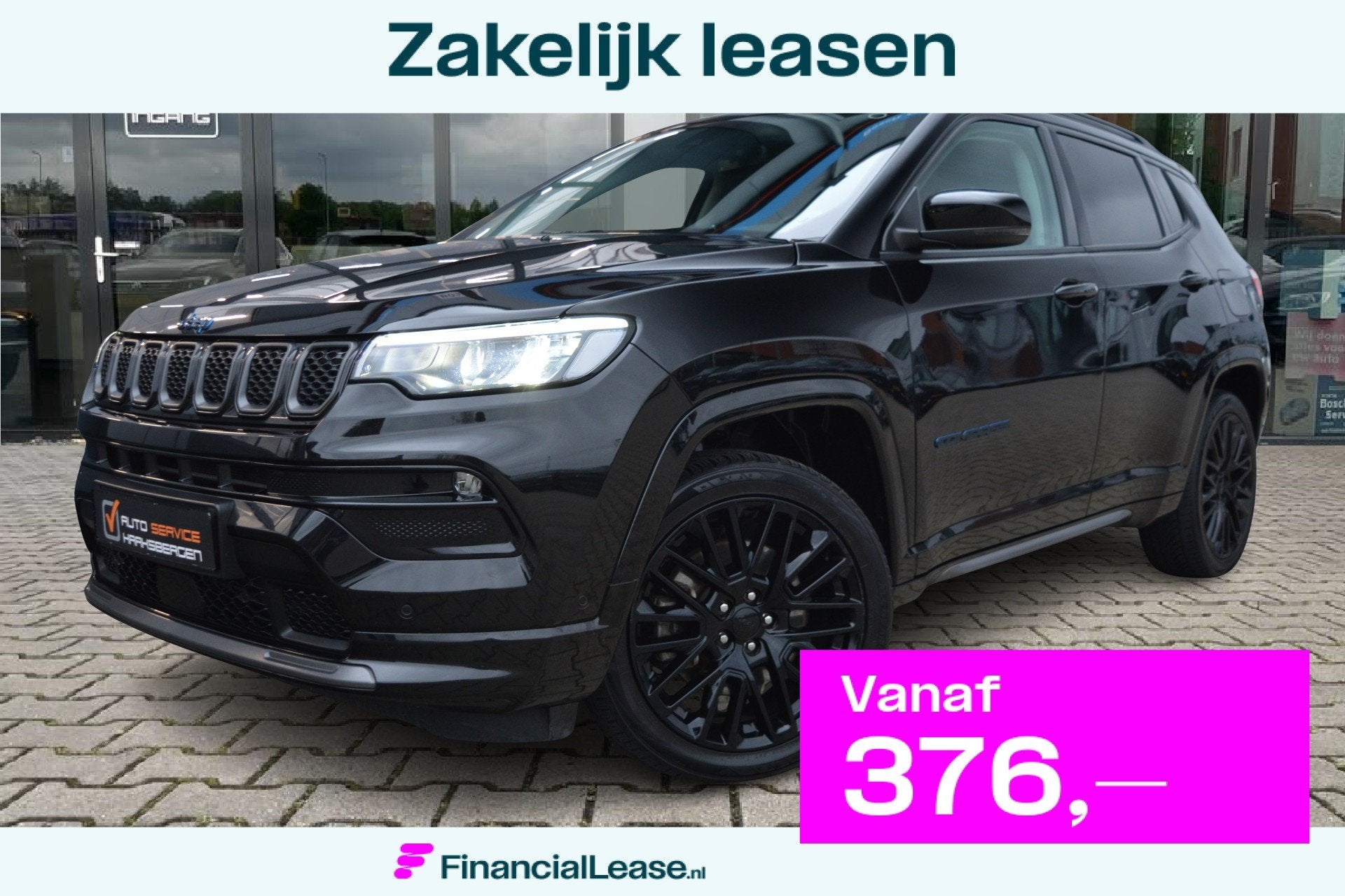 Jeep Compass 4xe 240 Plug-in Hybrid Electric S | ACC | 360 C, Automaat, Zwart, 4 cilinders, Zwart