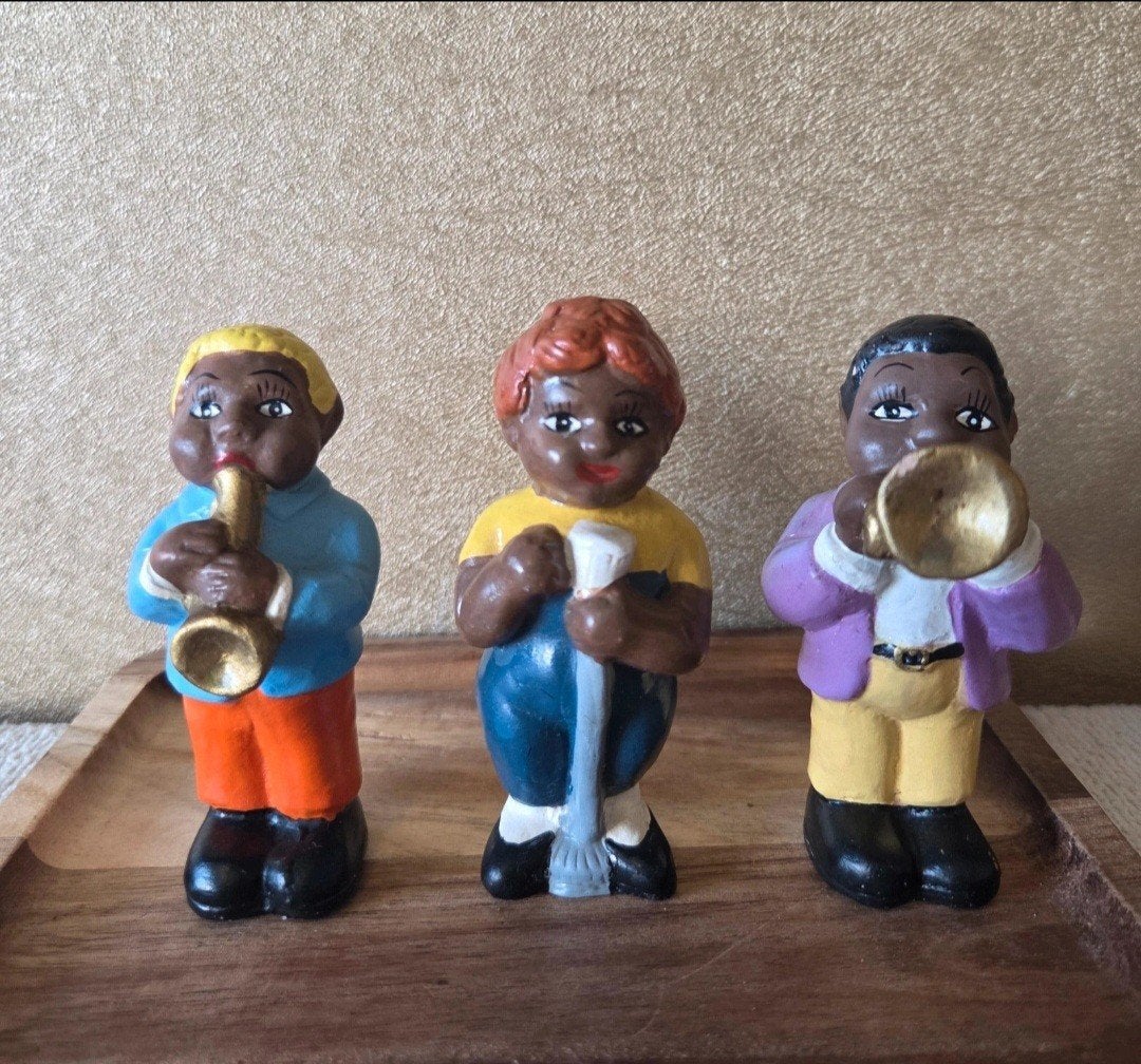 Set van 3 Vintage Jazz Band Trio Beeldjes - Puntgaaf, Ophalen of Verzenden, Zo goed als nieuw