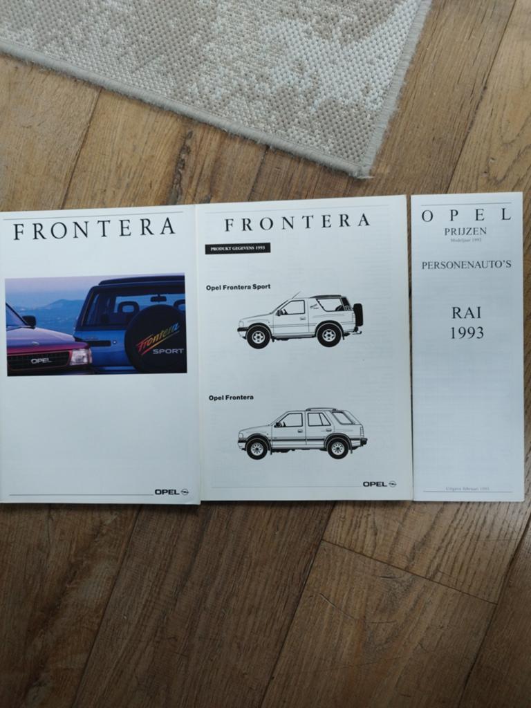 Opel Frontera brochures en prijslijst 1992/1993, Opel, Zo goed als nieuw, Opel, Ophalen of Verzenden
