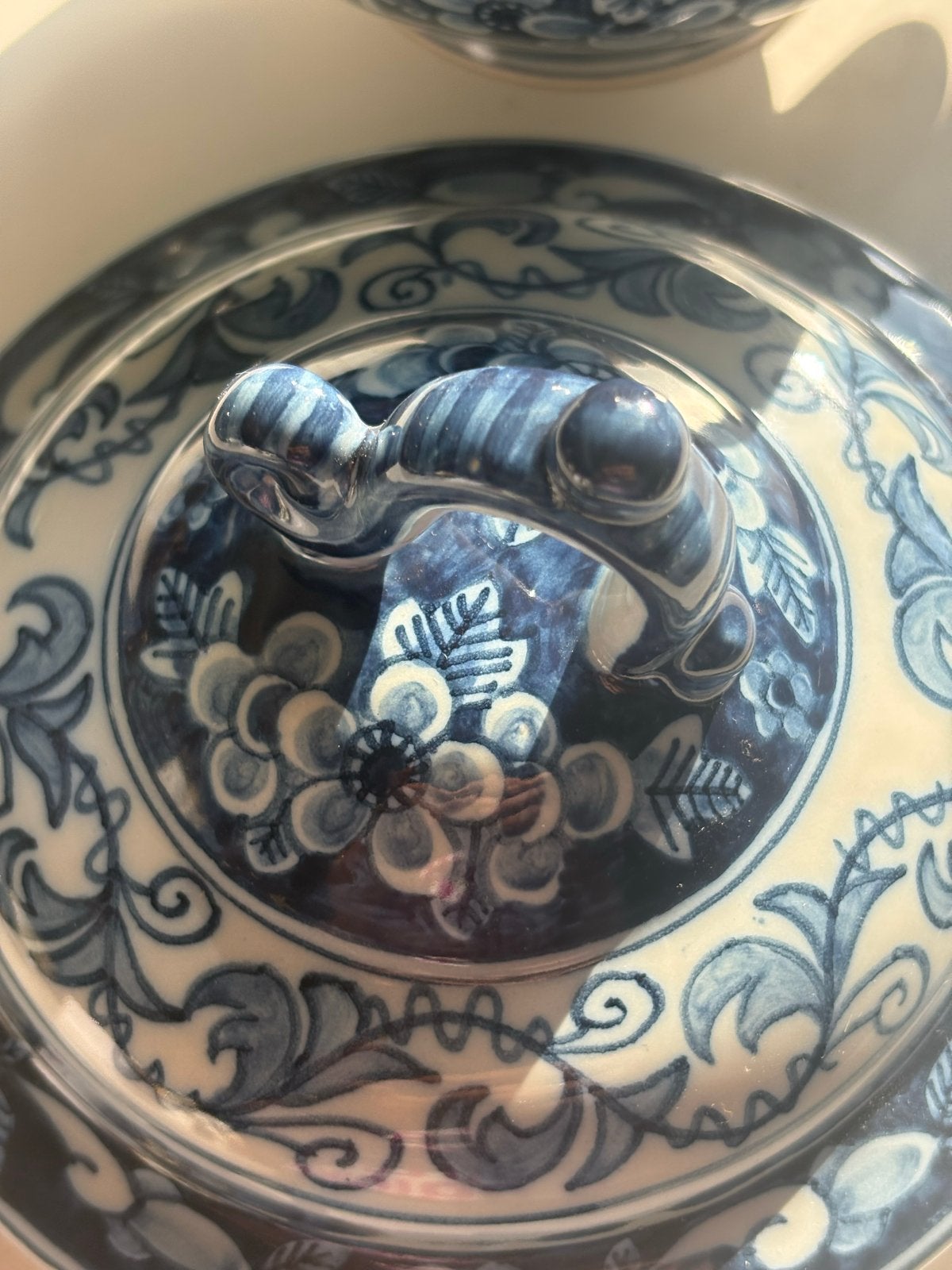 Antieke Makkum Tichelaar Delfts Blauw Suikerpot met Deksel, Ophalen of Verzenden
