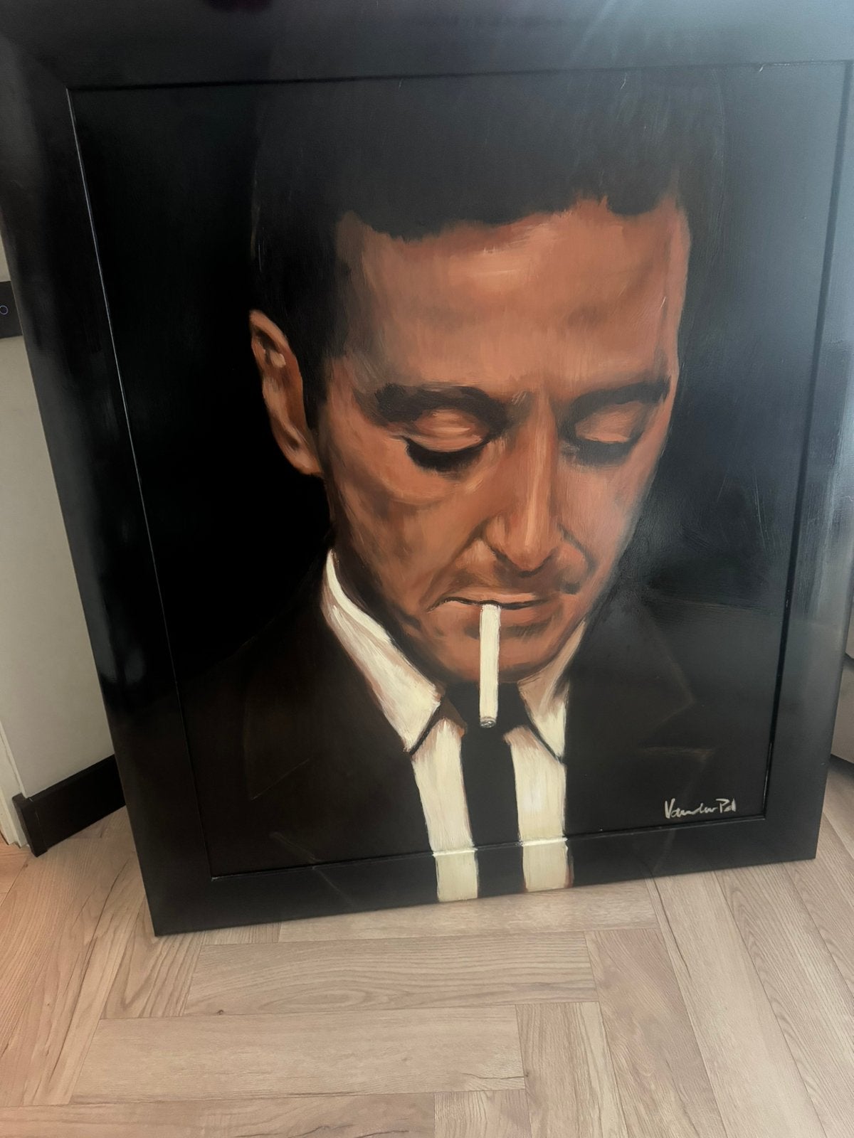 Origineel Schilderij Scarface - M. van de Pol - 100x120cm, Acrylverf, Doek, Portret of Personen, Realistisch