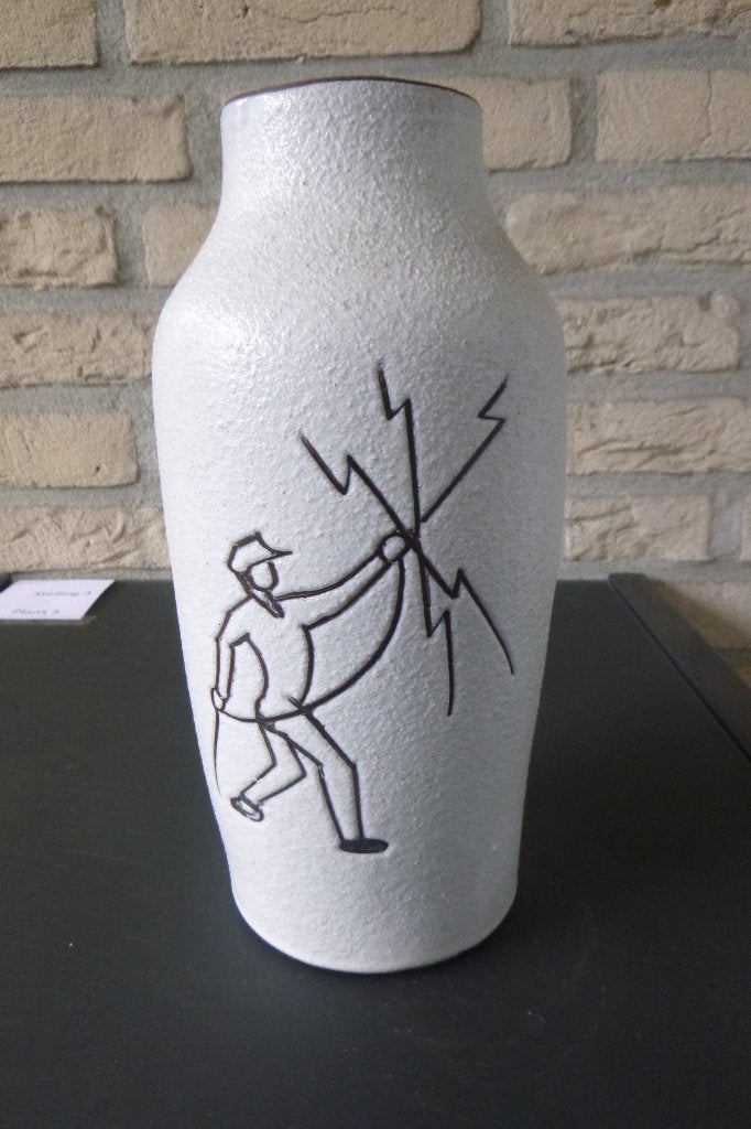 mooie oude vaas met leuke afbeeldingen, Ophalen of Verzenden