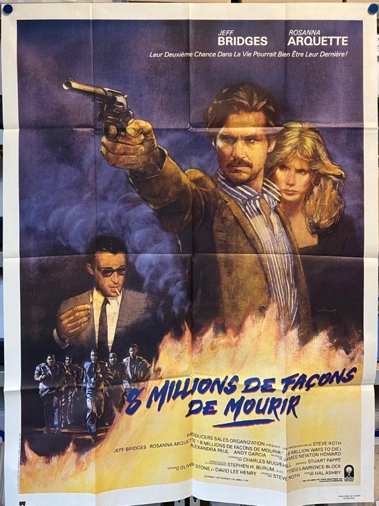 8 Million Ways to Die (1986) - Originele filmposter, Verzenden, Zo goed als nieuw, A1 t/m A3, Film en Tv