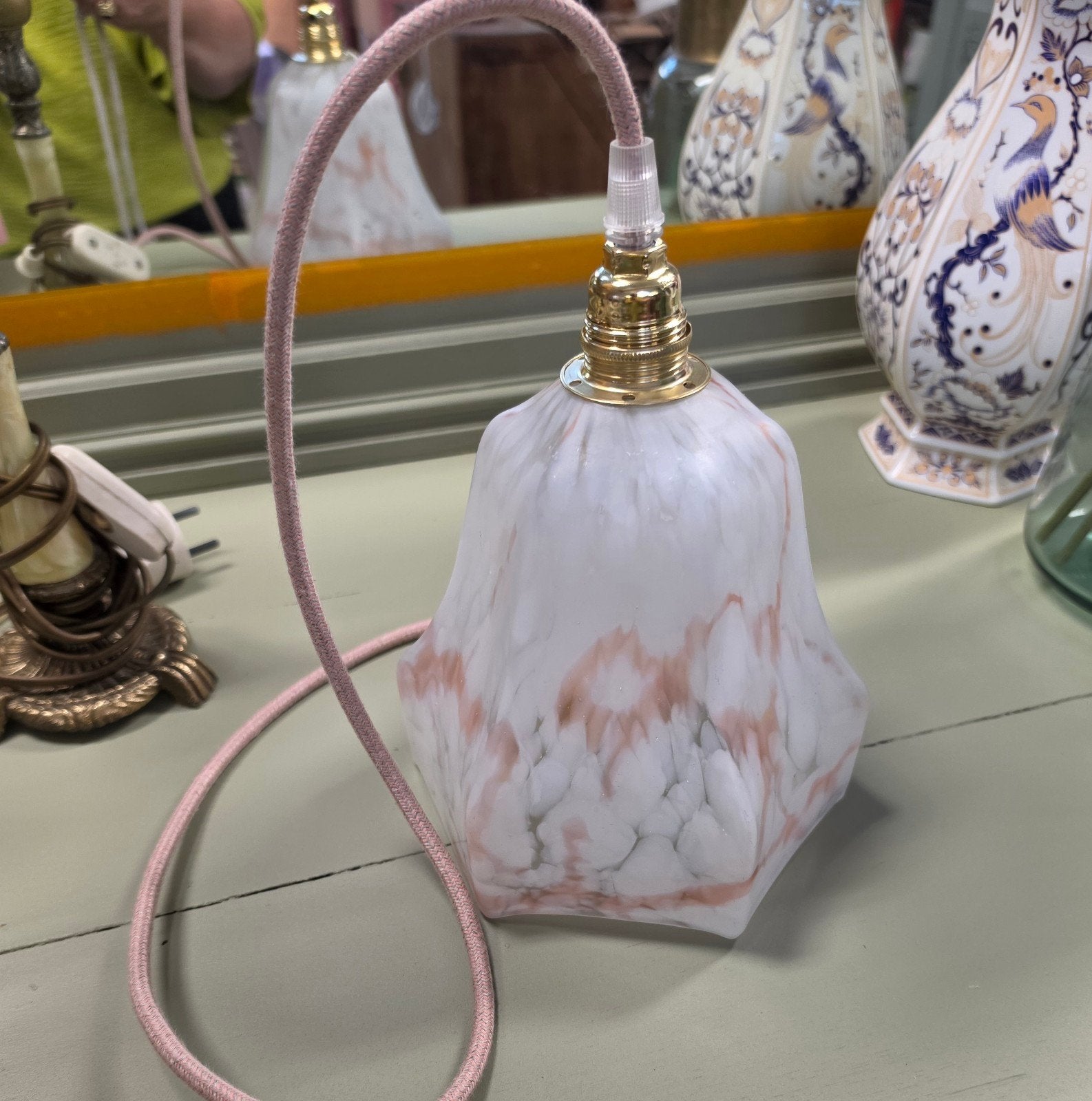 vintage lampje roze, Ophalen of Verzenden, Zo goed als nieuw