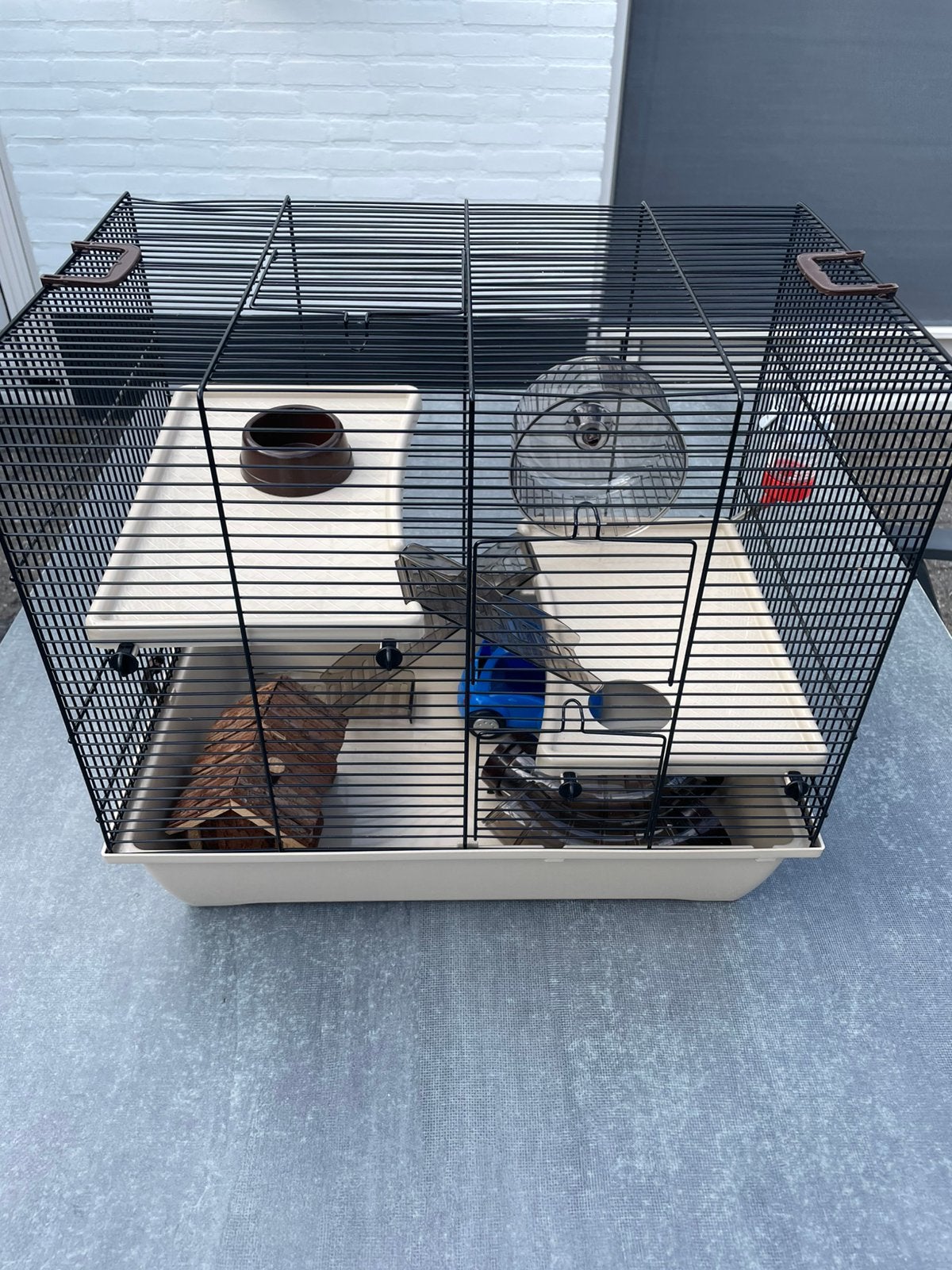 Hamsterkooi, incl. accessoires en bodemvulling.(60x35x50 cm), Kooi, Muis, Minder dan 75 cm, Zo goed als nieuw