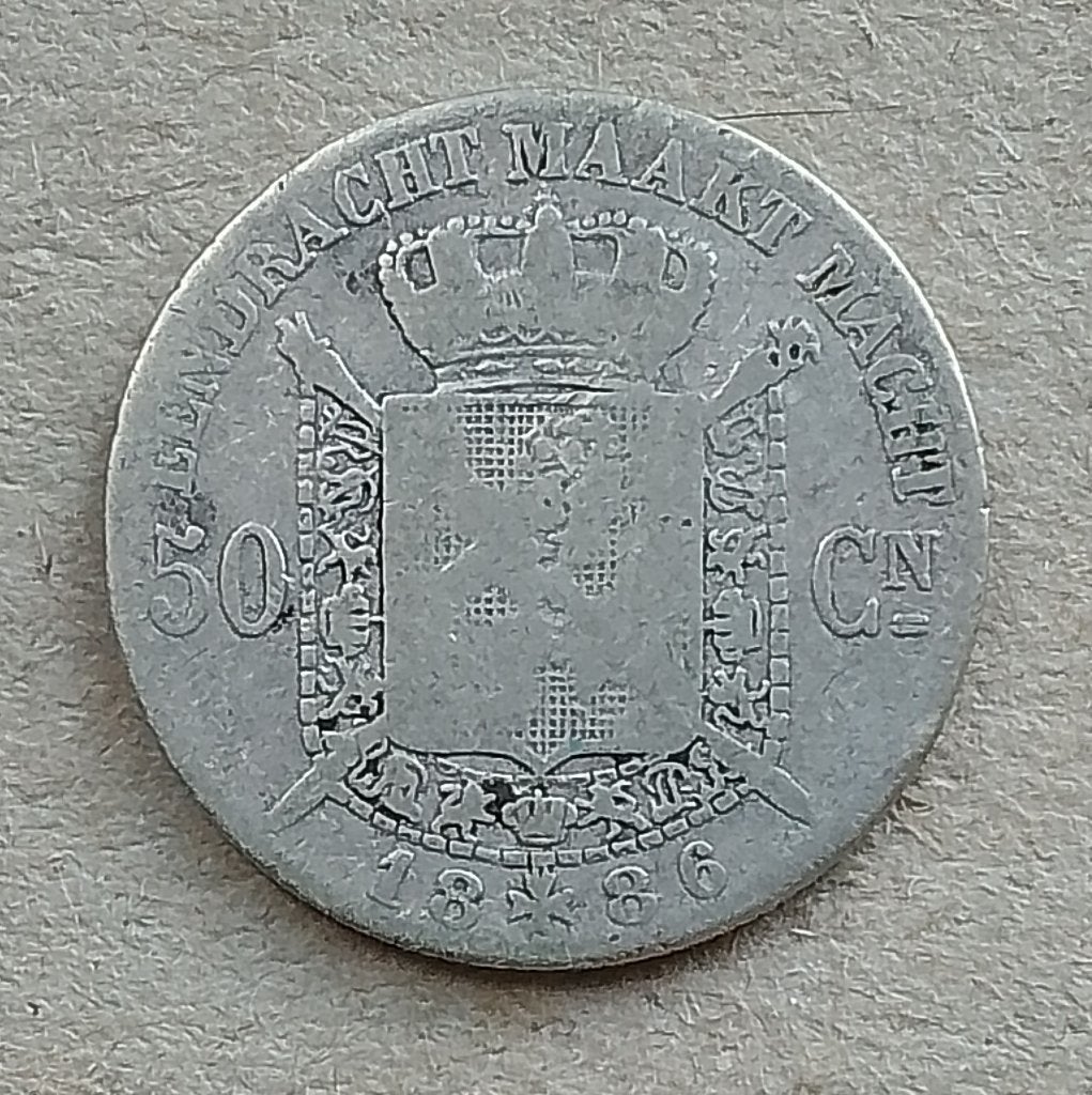 België, 50 centimen 1886 (VL), Ophalen of Verzenden, België, Losse munt, Zilver
