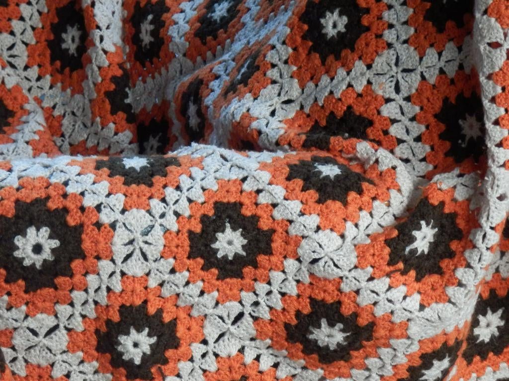 Gaaf groot vintage woonkleed, Huis en Inrichting, Woonaccessoires | Plaids en Woondekens, Ophalen of Verzenden, Gebruikt
