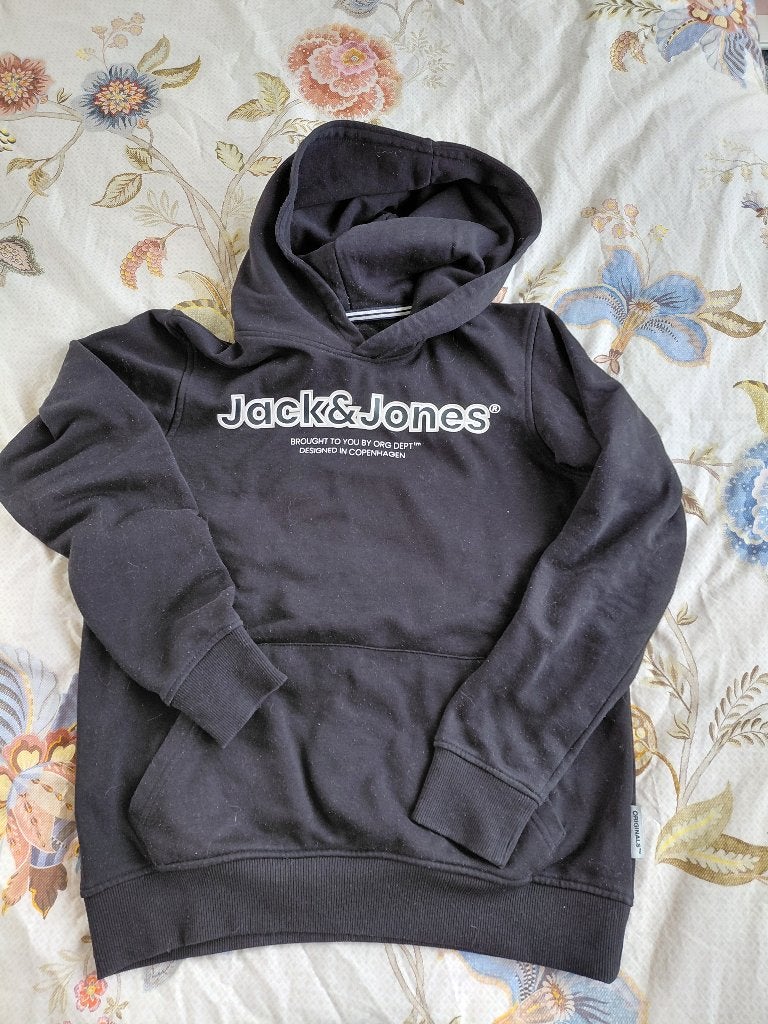 hoodie sweater Jack and Jones ~ zwart ~ maat 164, Trui of Vest, Ophalen of Verzenden, Zo goed als nieuw, Jongen