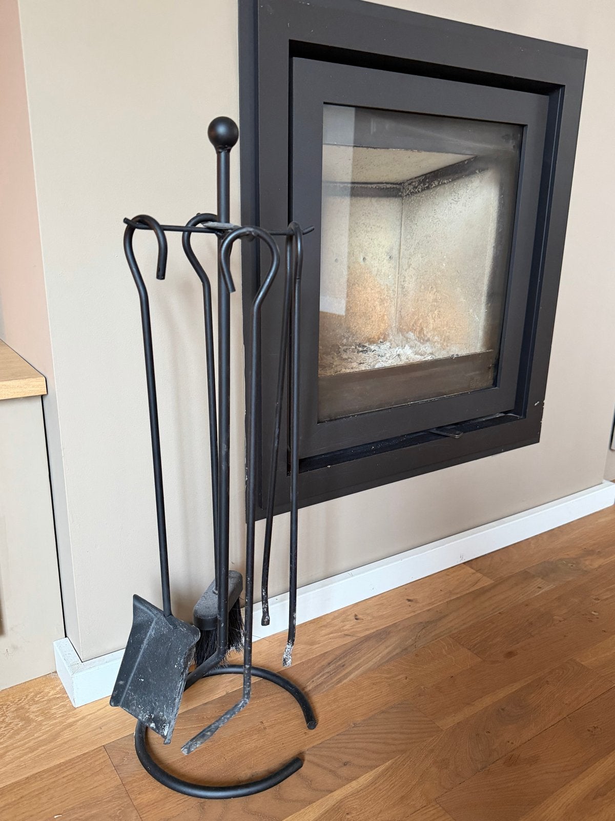 Zwart haardstel 65 cm hoog, Ophalen, Gebruikt, Zwart, Metaal