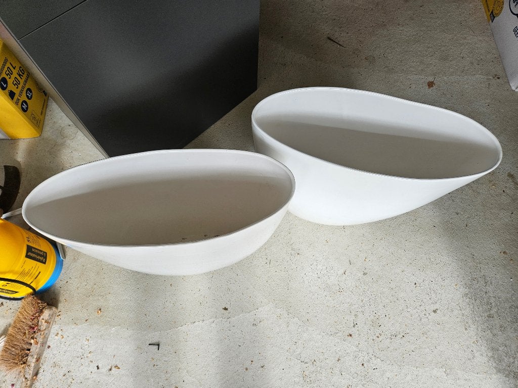 Vazen ovaal, Ophalen, 51 cm, Wit, Zo goed als nieuw