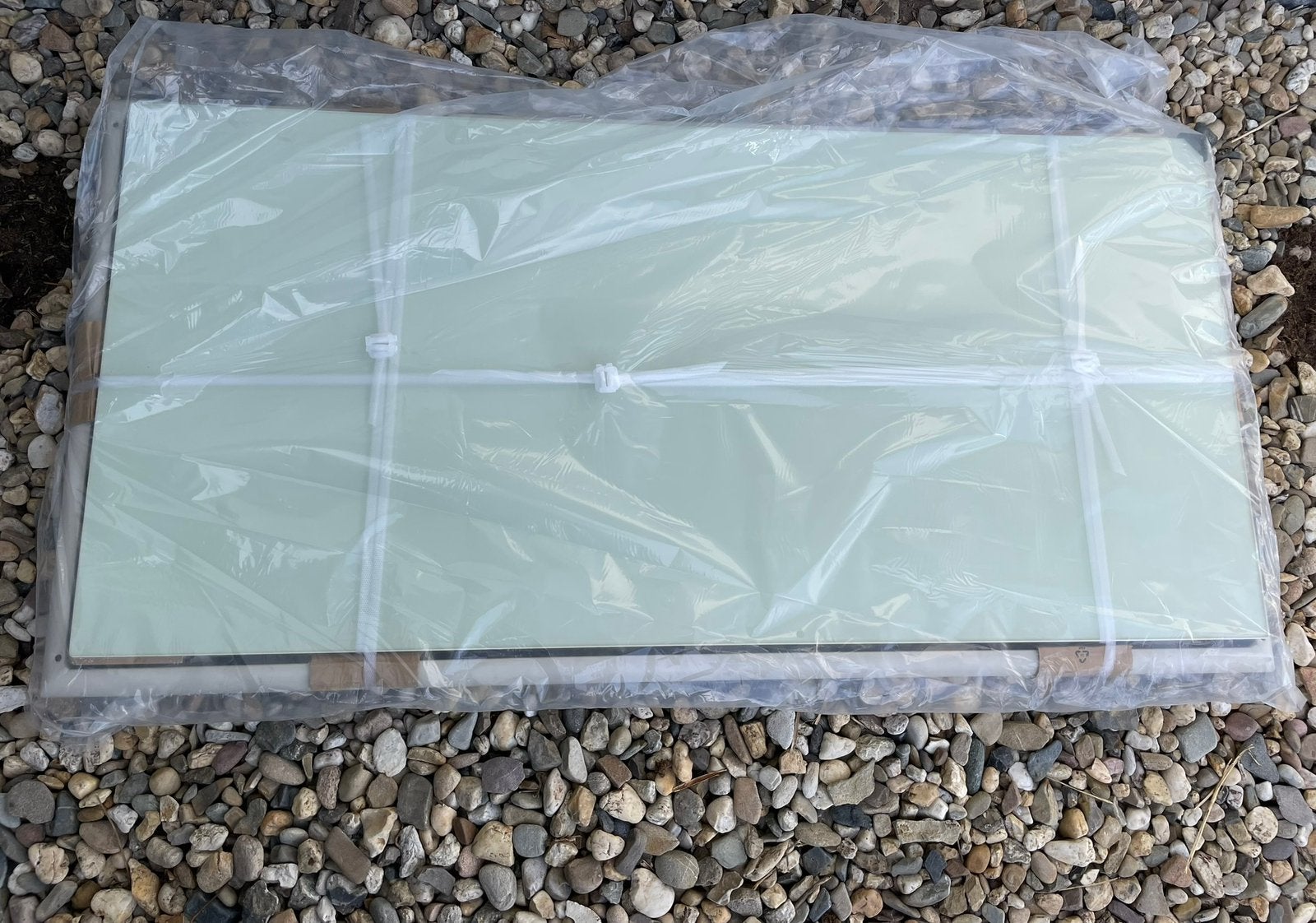 Nieuw! Salontafel (metaal en melkglas blad) voor in de tuin, Ophalen, Nieuw, Rechthoekig, Metaal