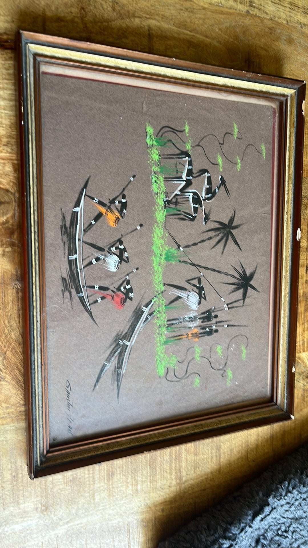 Afrikaanse kunst 37 cm x 29 cm, Ophalen of Verzenden