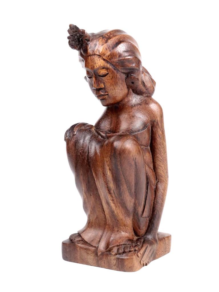 Bali Art Deco Beeld Jonge Vrouw, Antiek en Kunst, Kunst | Beelden en Houtsnijwerken, Ophalen of Verzenden, Beeld, Hout, Vrouw