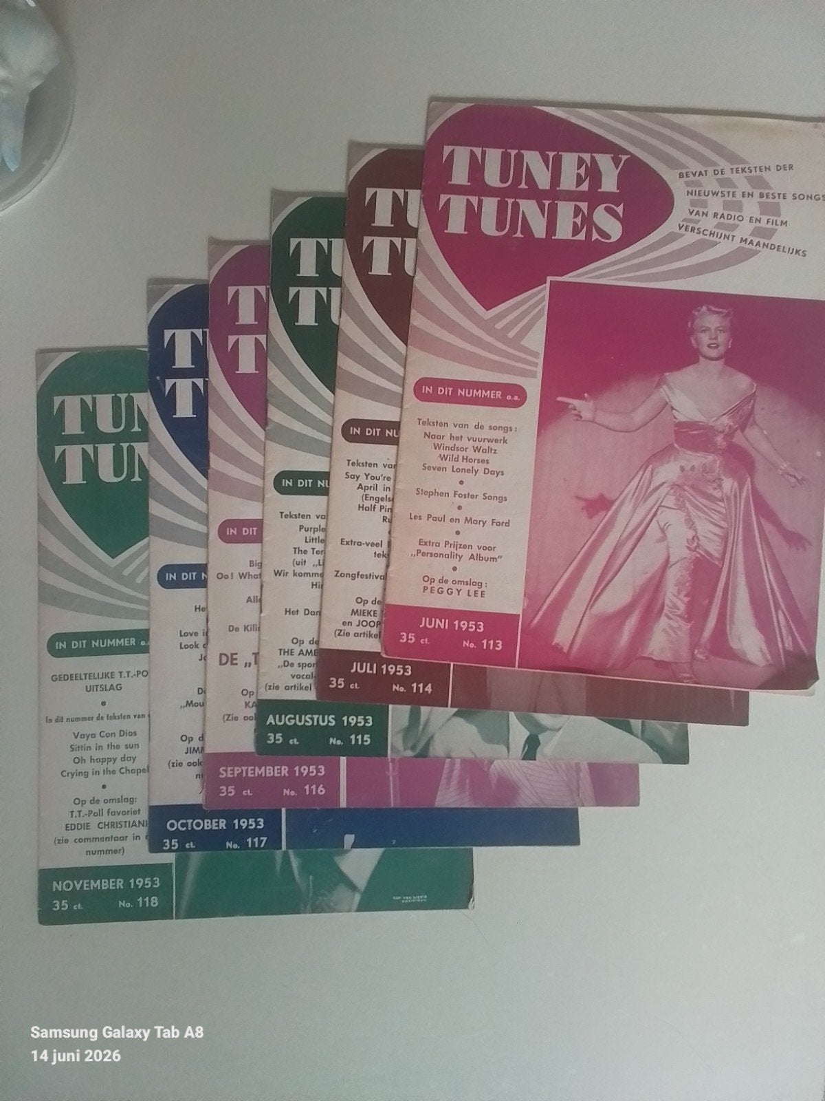6 mooie TUNEY TUNES  uit 1953, Boeken, Muziek, Ophalen of Verzenden, Artiest