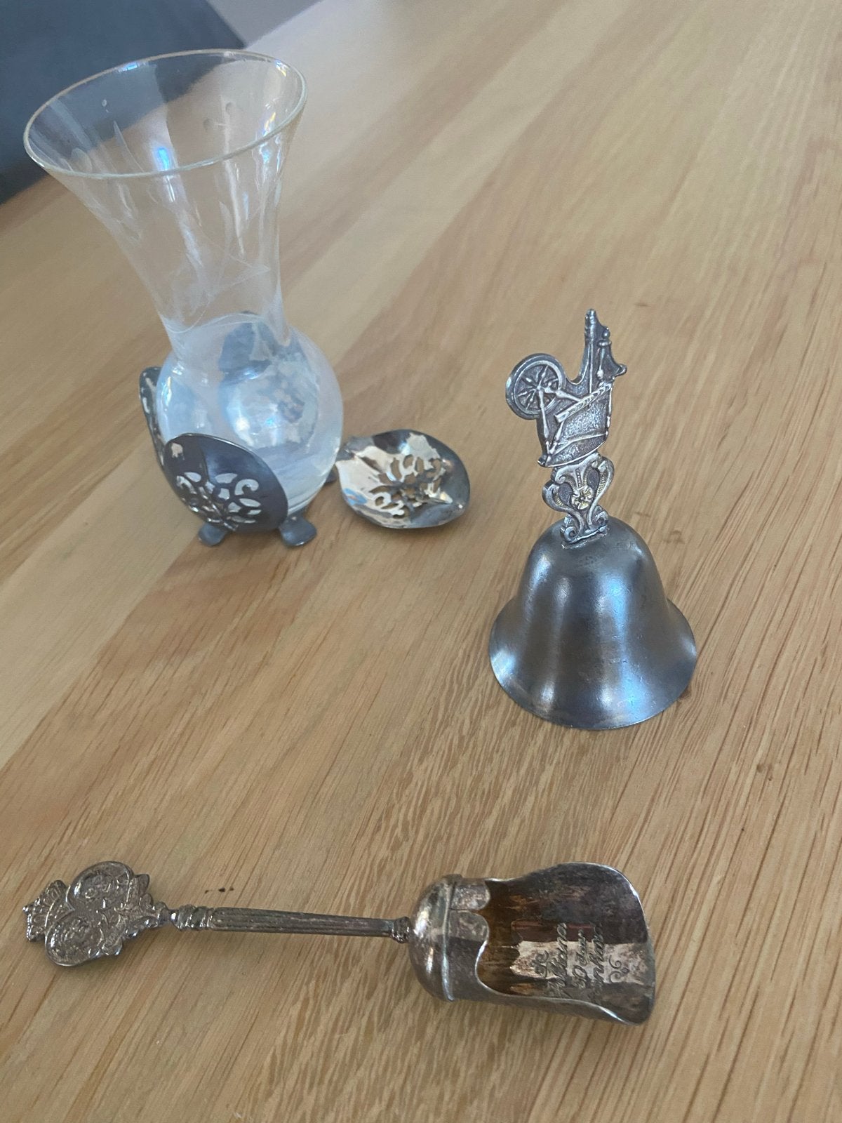 Vintage Zilveren Miniatuur Collectie: Vaas, Bel, Lepel, Ophalen of Verzenden, Zilver