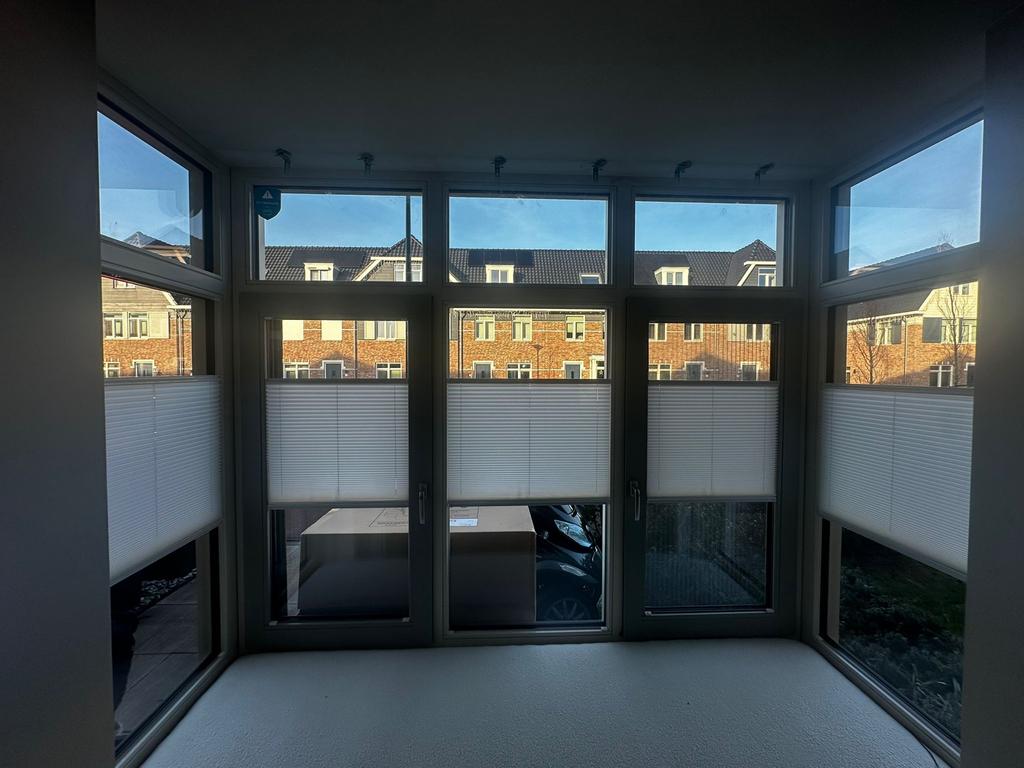 Plissé gordijnen op maat, Huis en Inrichting, Stoffering | Gordijnen en Lamellen, 100 tot 150 cm, Wit, Nieuw, Ophalen of Verzenden
