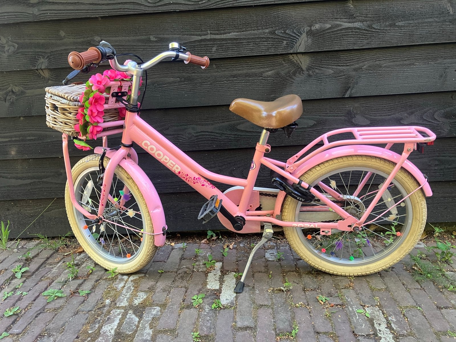 Popal Cooper 18 inch kinderfiets - Roze, Ophalen, Gebruikt, Terugtraprem, 16 tot 20 inch