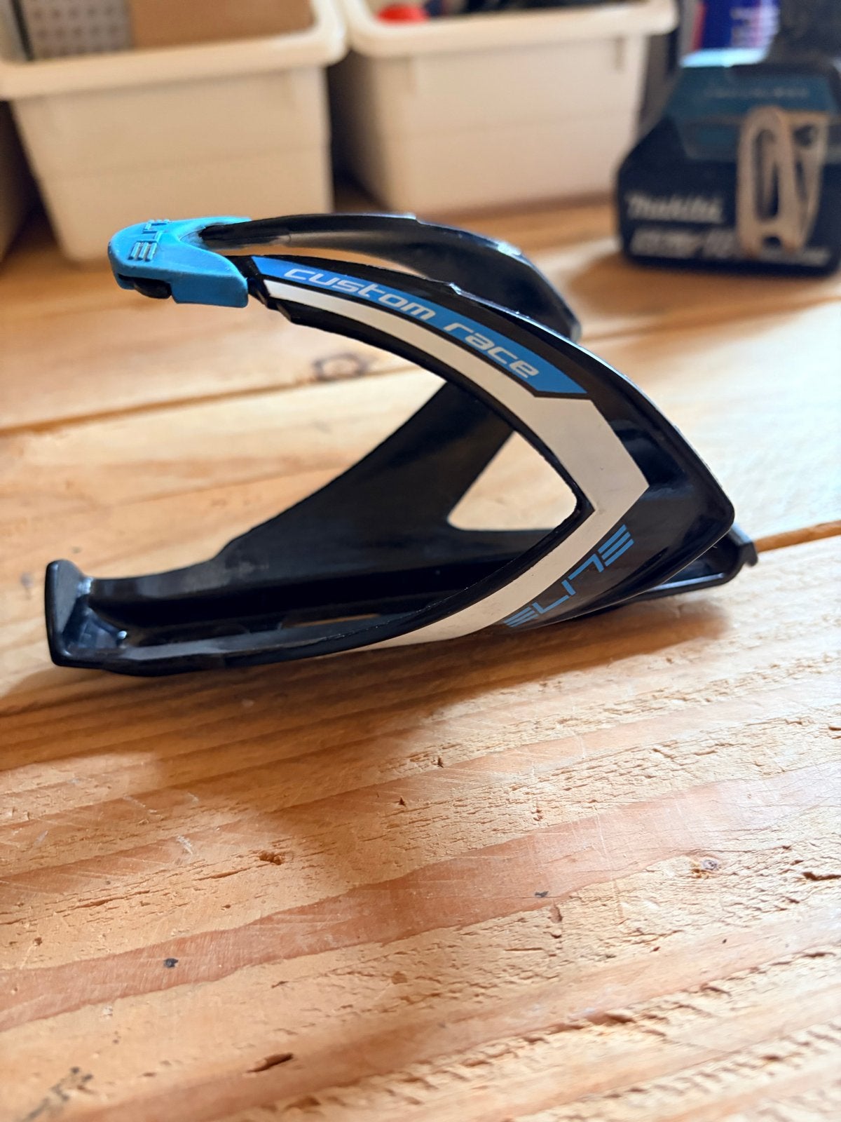 Elite Custom Race Bidonhouder - Zwart/Blauw, Ophalen of Verzenden, Gebruikt