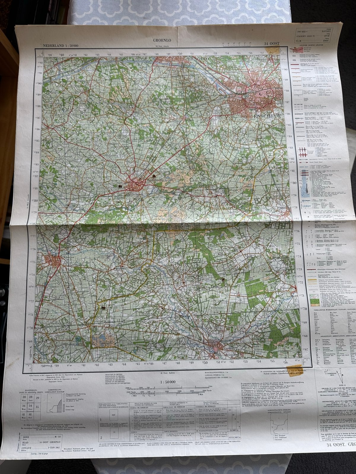 6 Topografische Landkaarten 1965/66 - Groenlo, Arnhem, Zutph, Boeken, Gelezen, Ophalen of Verzenden, Landkaart, 1800 tot 2000
