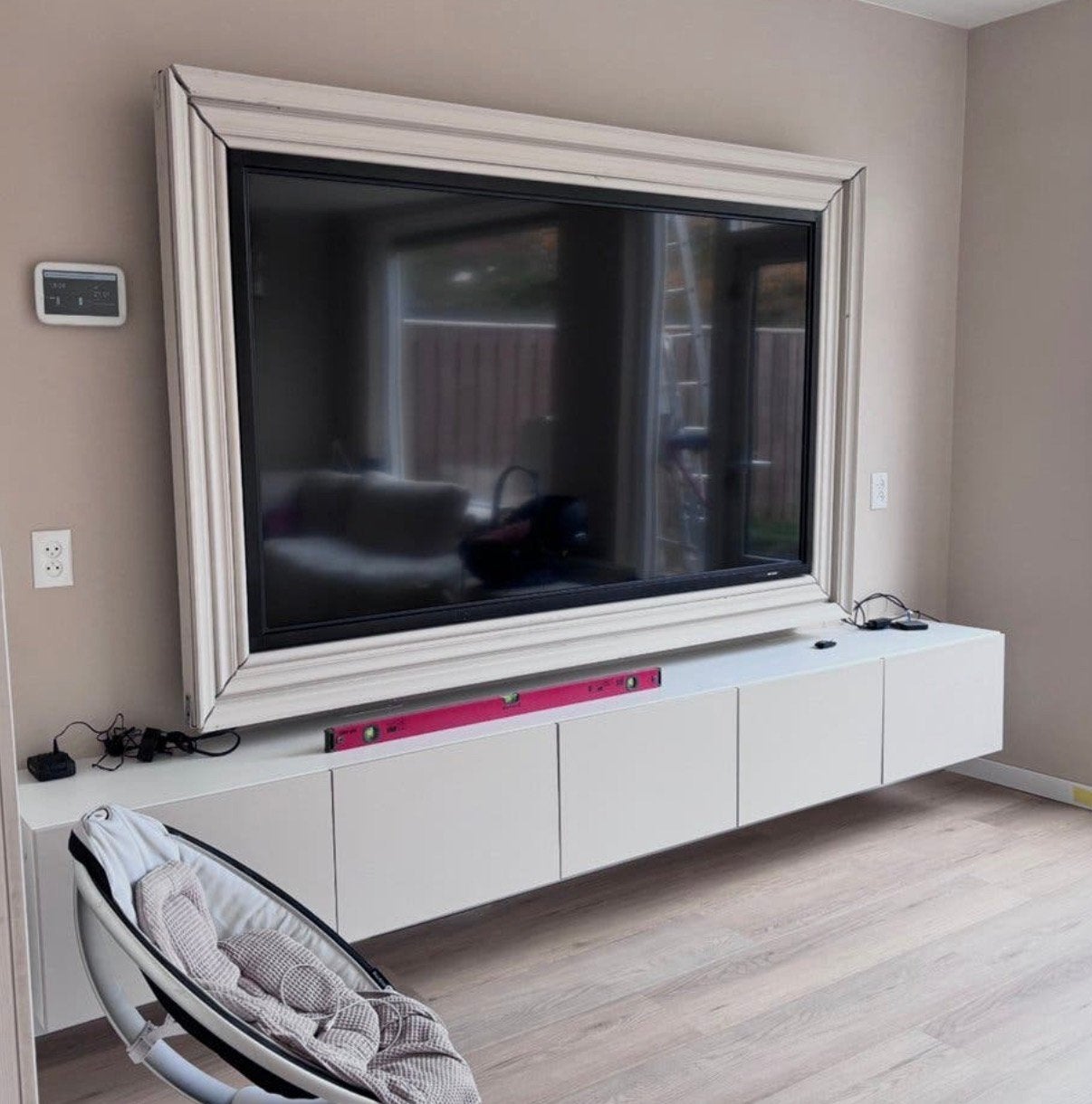 IKEA Besta TV-meubel met beige deurtjes (5 kasten), Ophalen, Gebruikt, 200 cm of meer, Minder dan 100 cm
