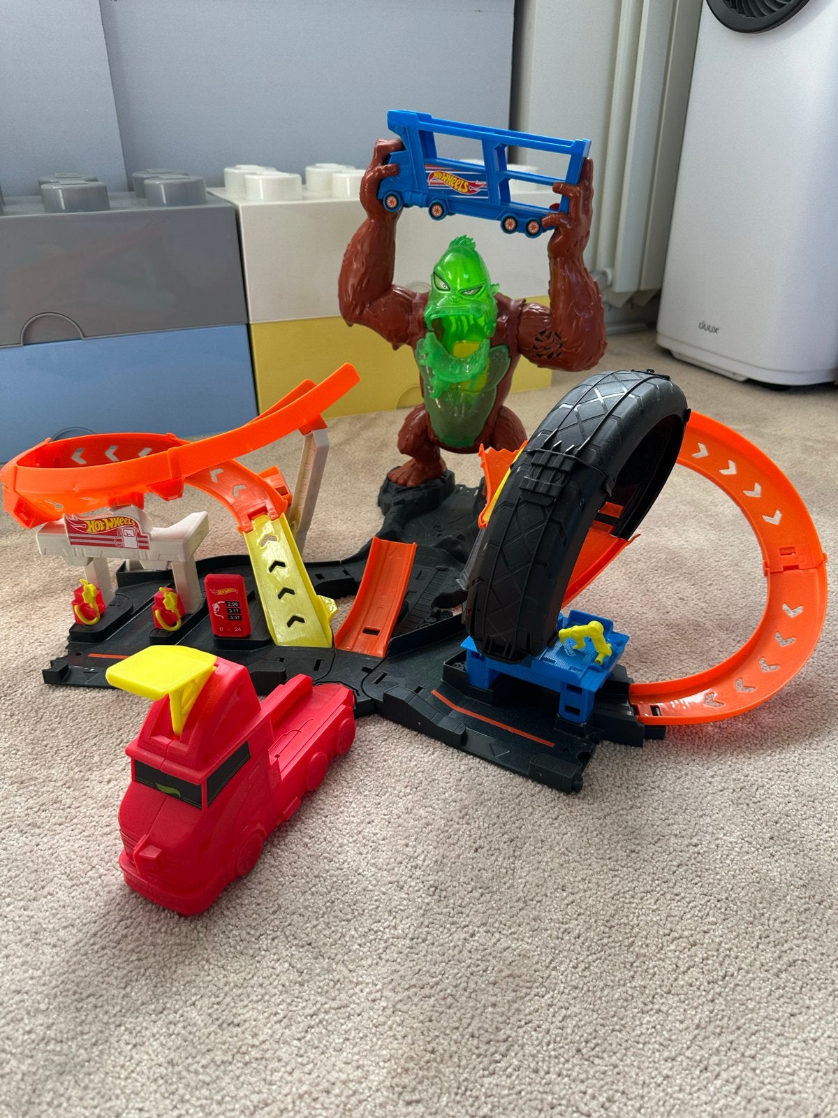 Hot Wheels Giftige Gorilla Racebaan Set, Ophalen, Racebaan, Zo goed als nieuw, Hot Wheels