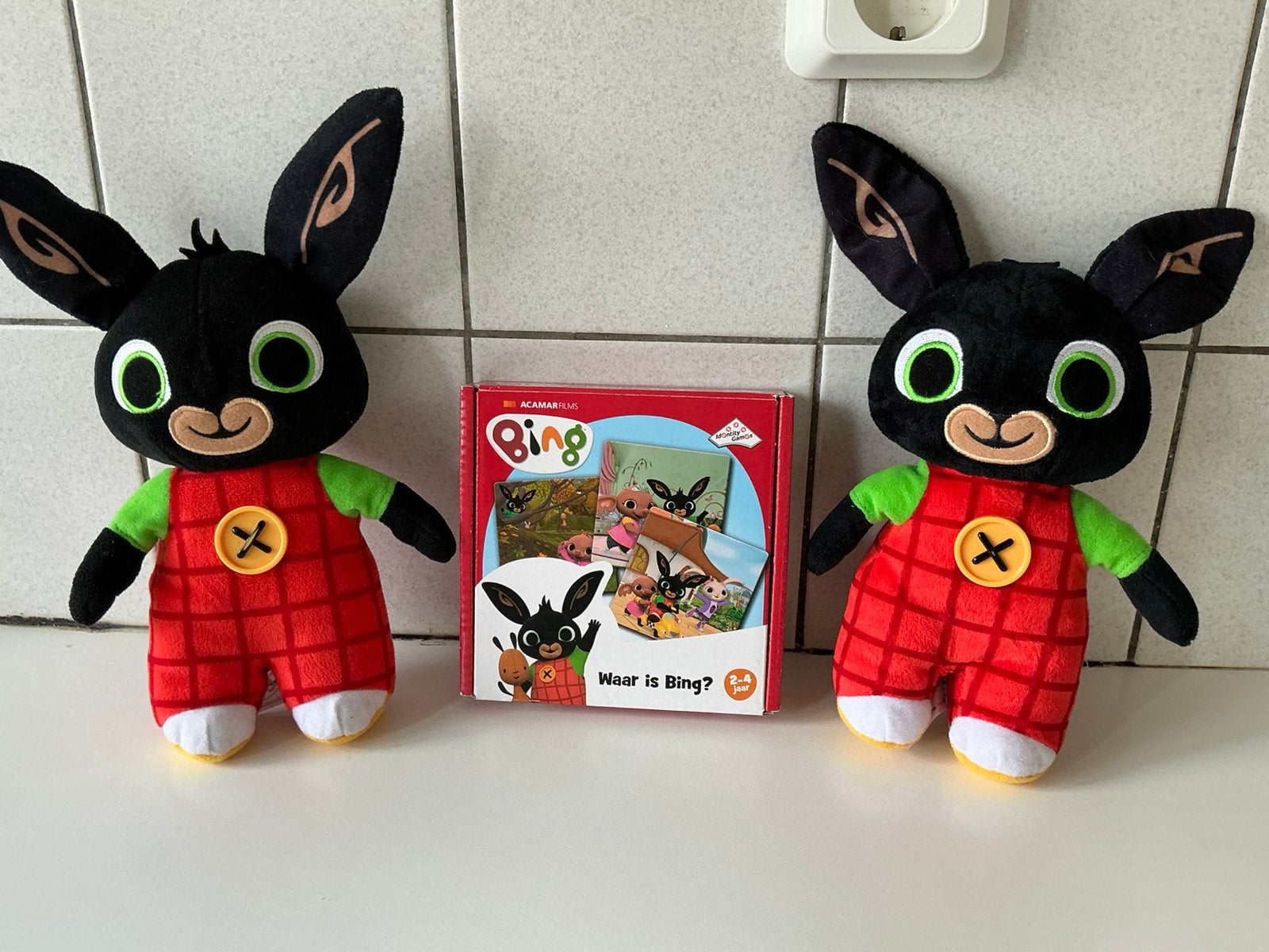 Bing Zoek spelletje en twee Knuffels, Ophalen, Zo goed als nieuw