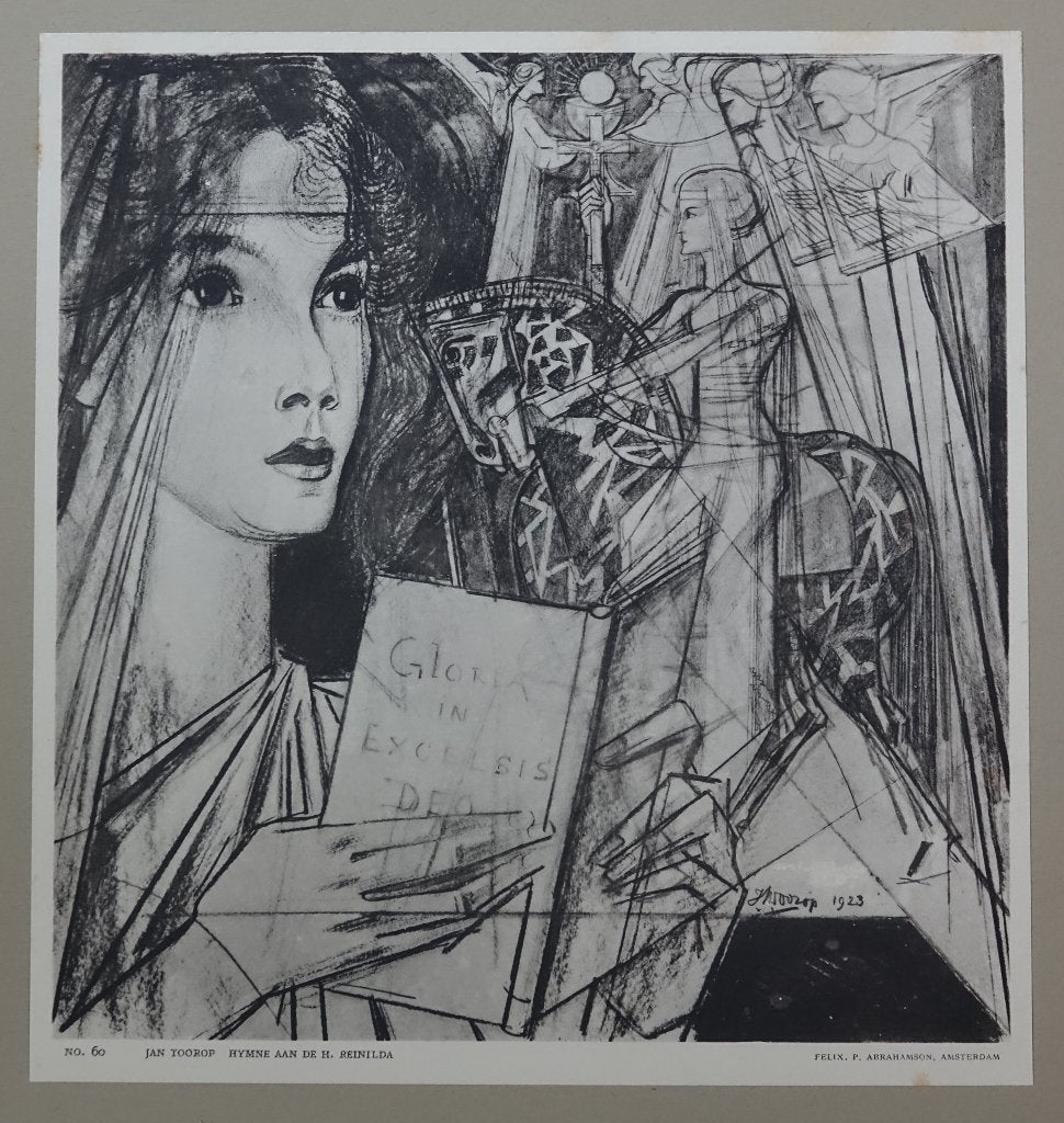 litho Jan Toorop, Personages en Fantasiefiguren, Ophalen of Verzenden, Lithografie, Gesigneerd in de plaat