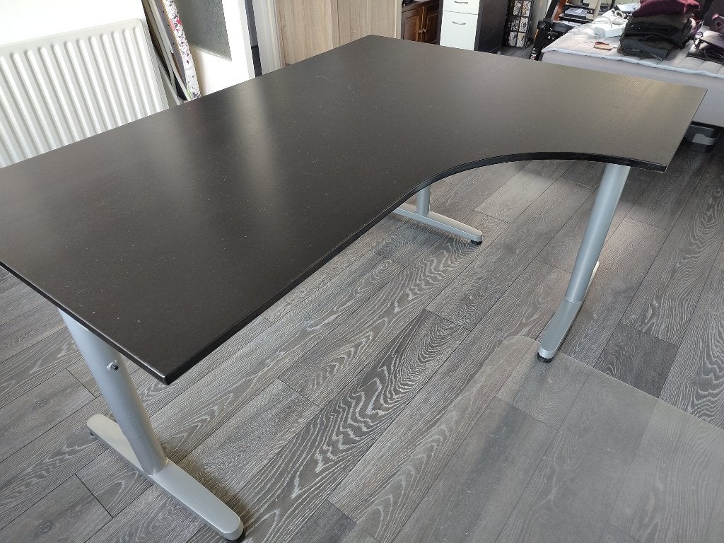 Hoek bureau zwart, Huis en Inrichting, Ophalen, Zwart, 160 cm, Gebruikt