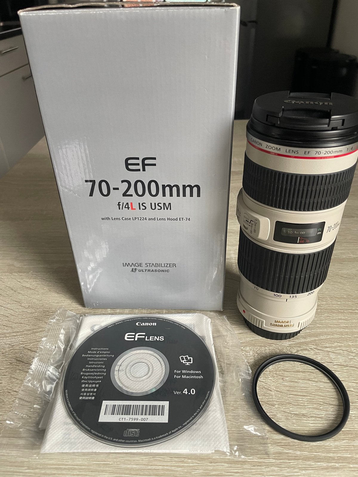 Canon EF 70-200mm f/4L IS USM Lens met accessoires, Audio, Tv en Foto, Fotografie | Lenzen en Objectieven, Canon, Autofocus, Zo goed als nieuw