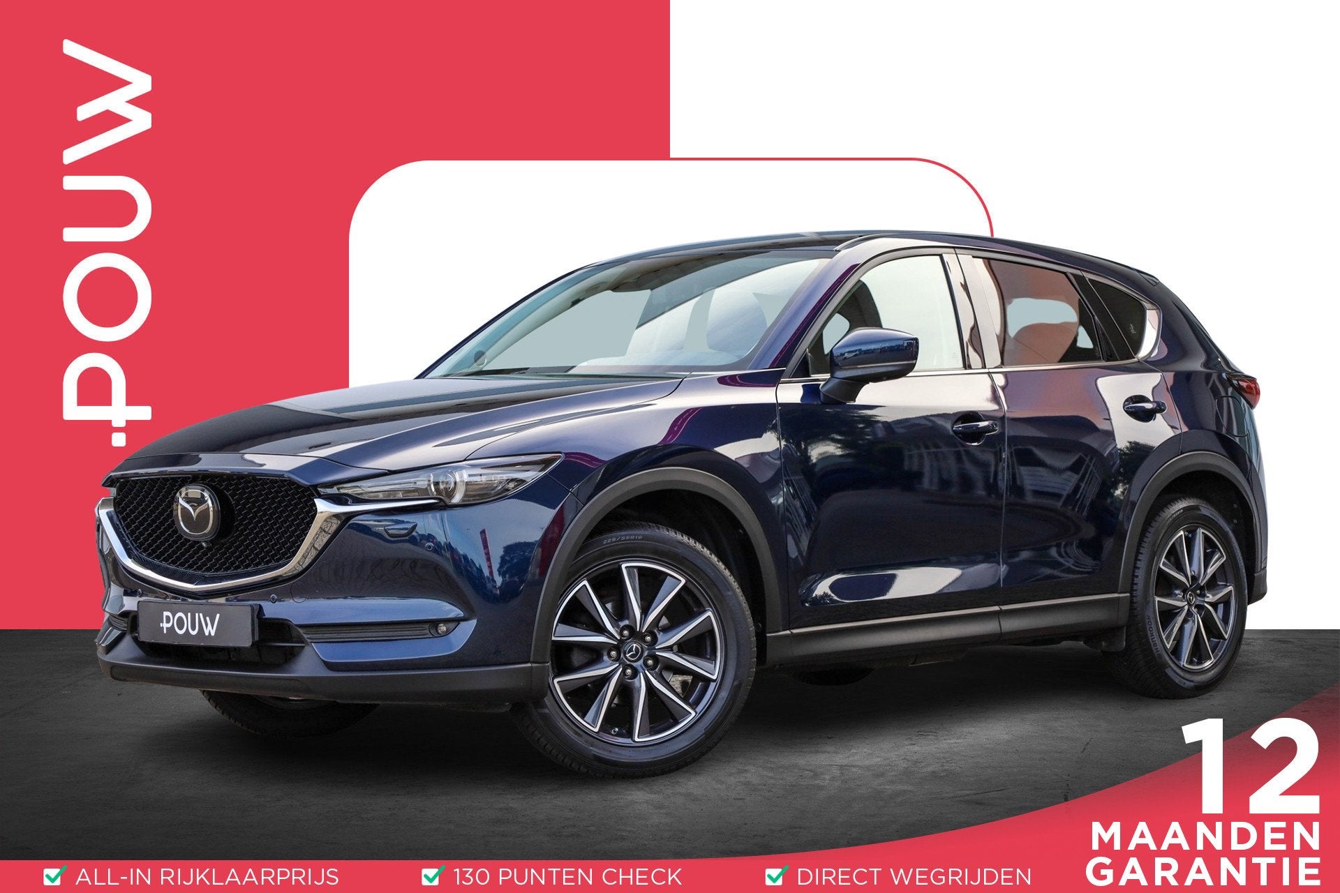 Mazda CX-5 2.0 SkyActiv-G 165pk AUT GT-M | Trekhaak | Leder, Auto's, 15 km/l, 4 cilinders, Blauw, Bedrijf