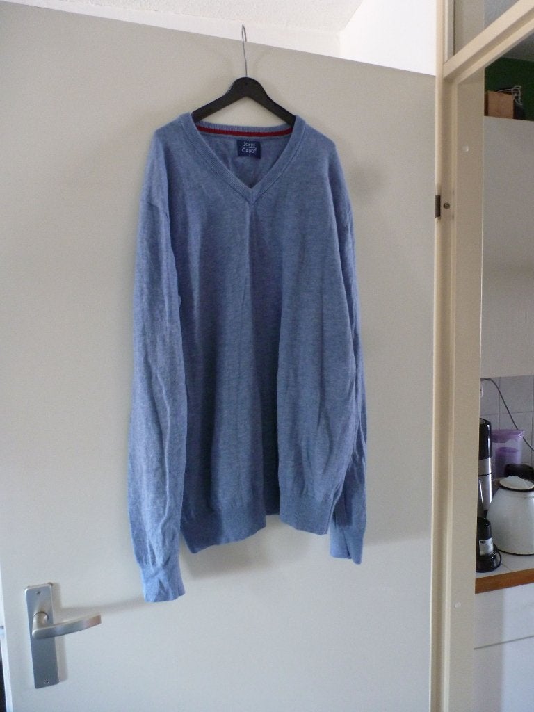 IJSBLAUW trui lamswol 44 -GRATIS zend, Verzenden, Nieuw, Maat 42/44 (L), Blauw