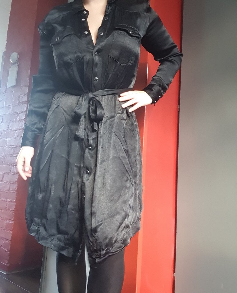 object Blousejurk Zwart Maat 38 Ceintuur, Maat 38/40 (M), Zwart, Ophalen of Verzenden, Zo goed als nieuw