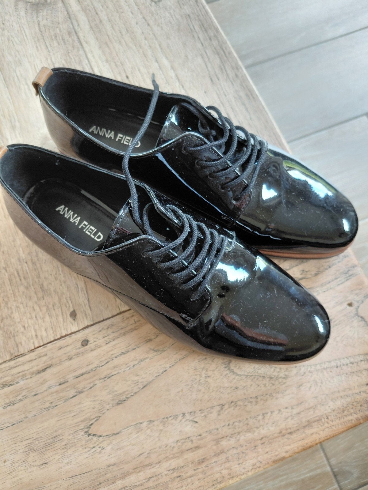 Bijna GRATIS Anna Field Zwarte Lakleren Veterschoenen Maat 3, Kleding | Dames, Ophalen, Anna Field, Schoenen met lage hakken, Zwart