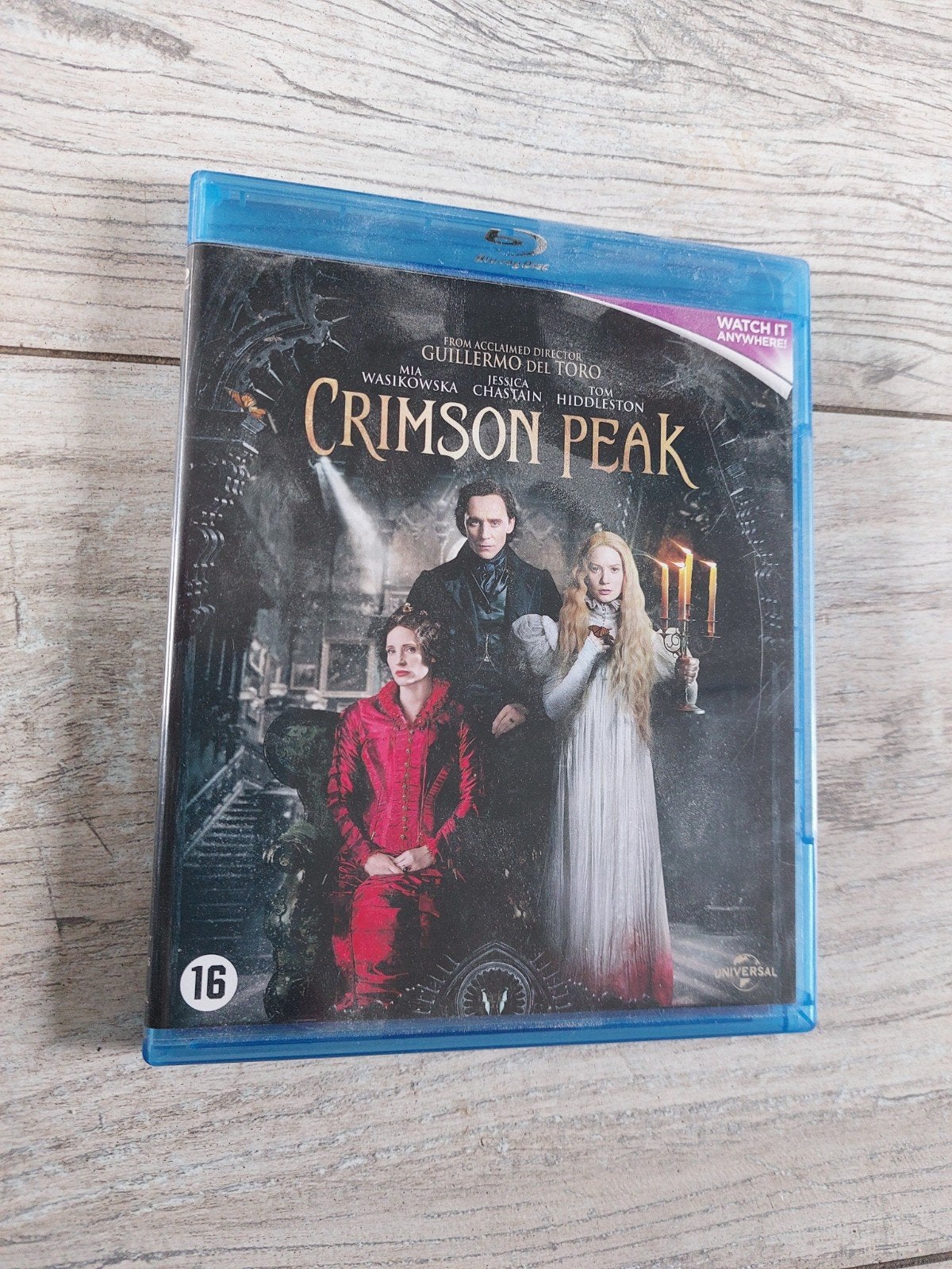 Crimson Peak Blu-ray - Horrorfilm van Guillermo del Toro, Cd's en Dvd's, Ophalen of Verzenden, Zo goed als nieuw, Horror
